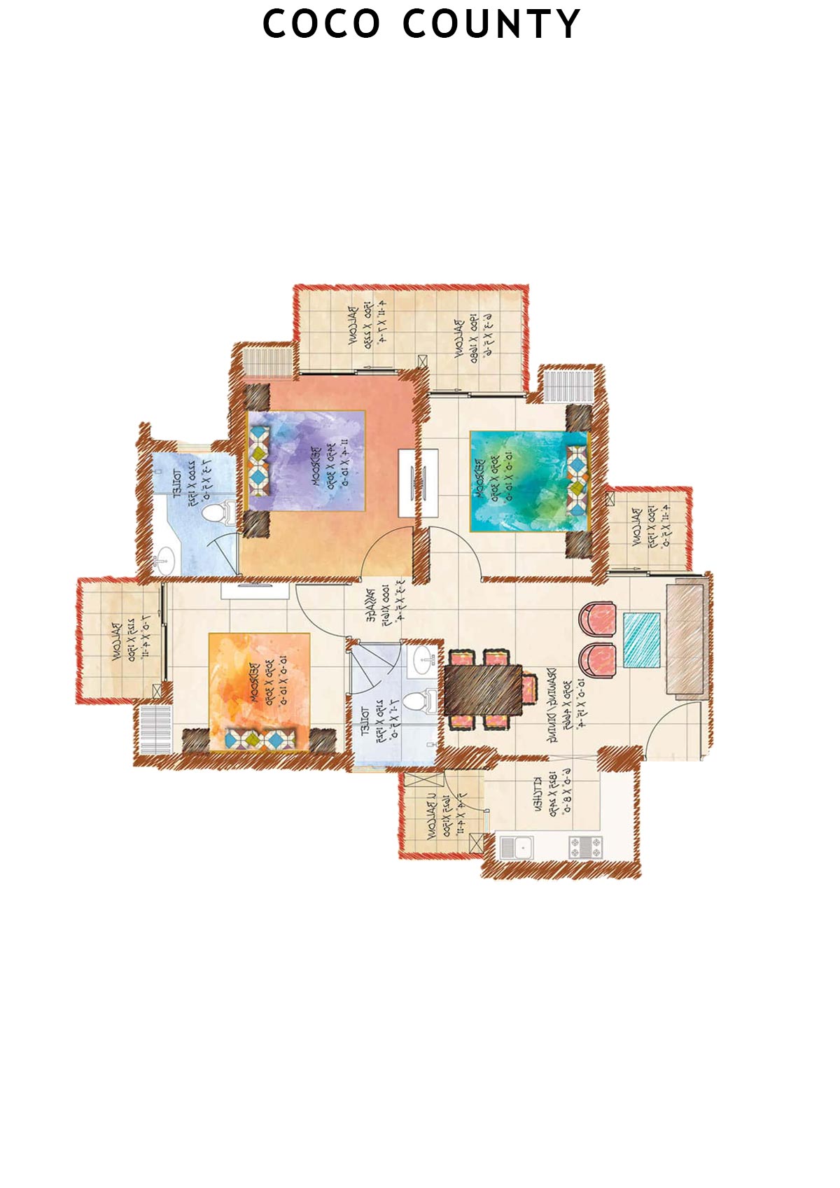 Coco County Tower C Unit 6 (Type 2) Floor Plan