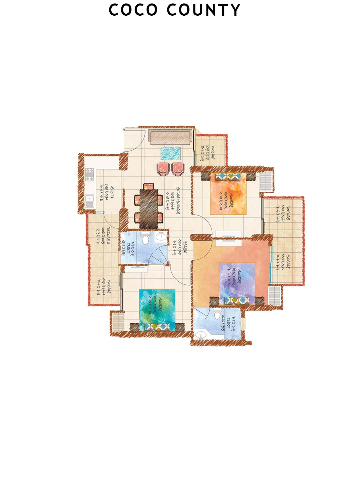 Coco County Tower C Unit 9 (Type 1) Floor Plan
