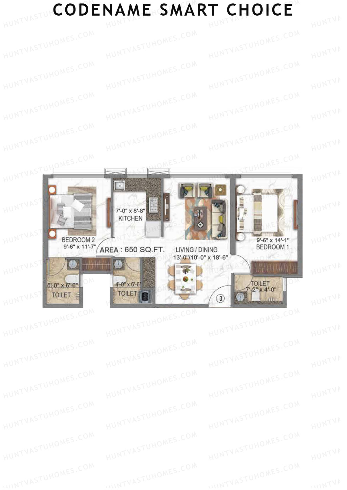 Codename Smart Choice Ambe Krupa Unit 3 Floor Plan