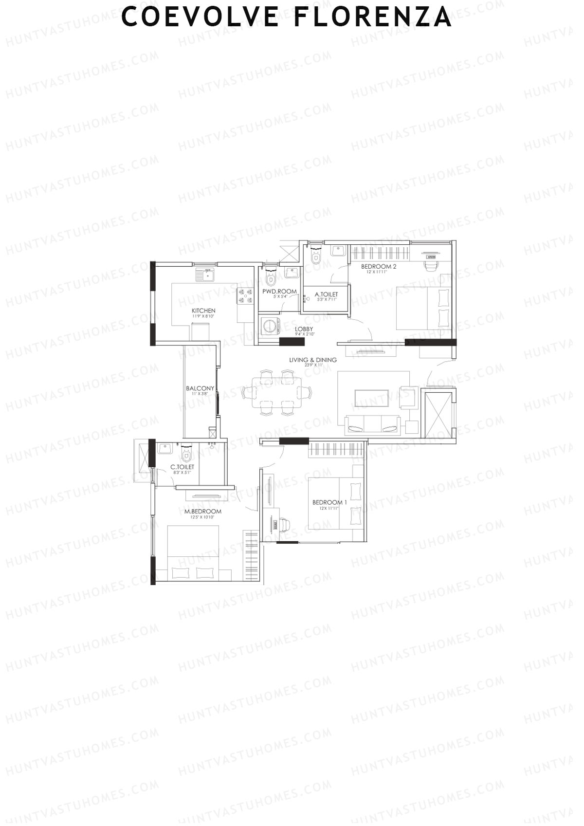 Coevolve Florenza Aster Unit 2 Floor Plan