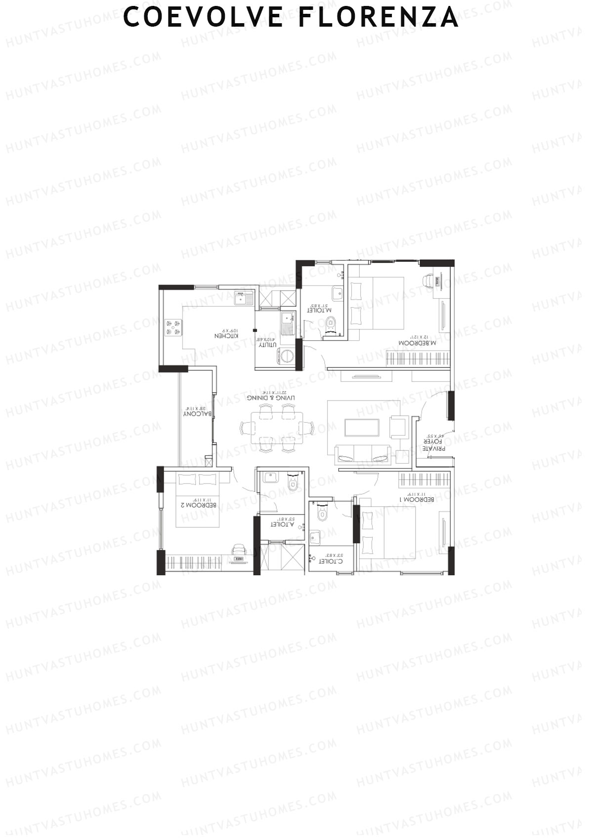 Coevolve Florenza Aster Unit 3 Floor Plan