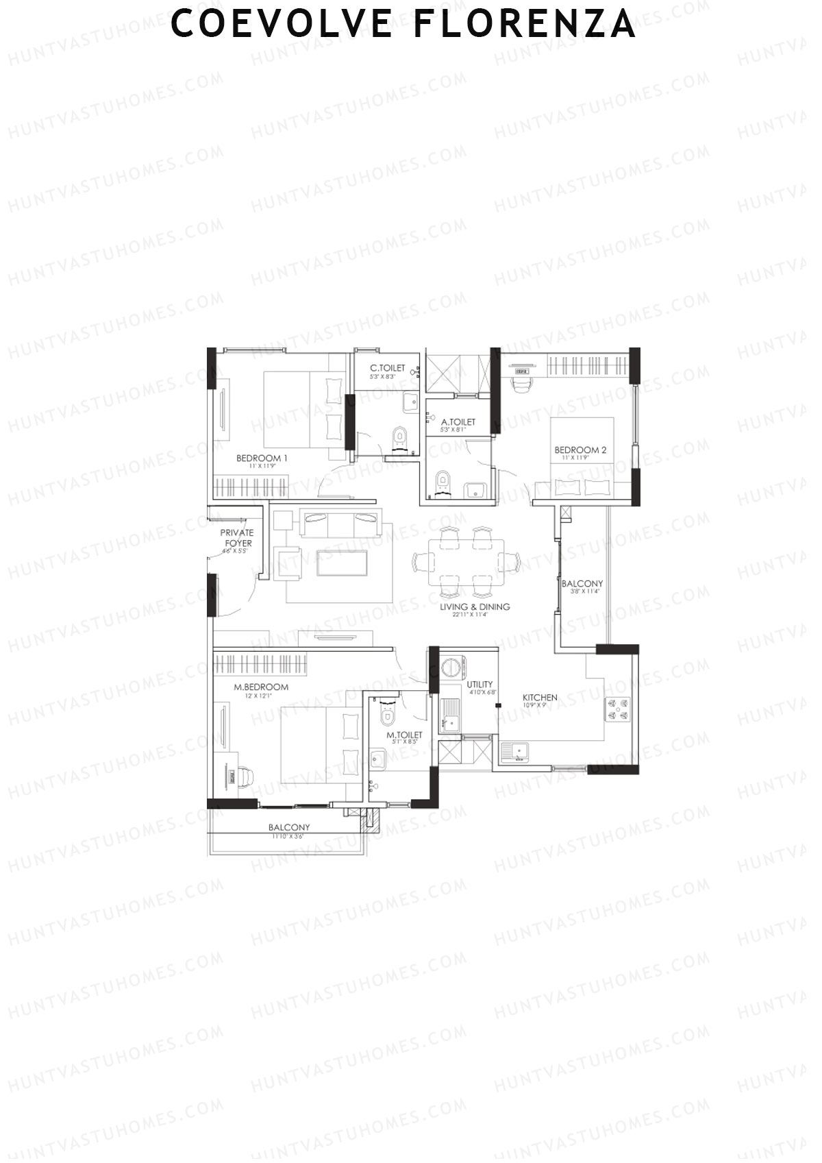 Coevolve Florenza Aster Unit 8 Floor Plan