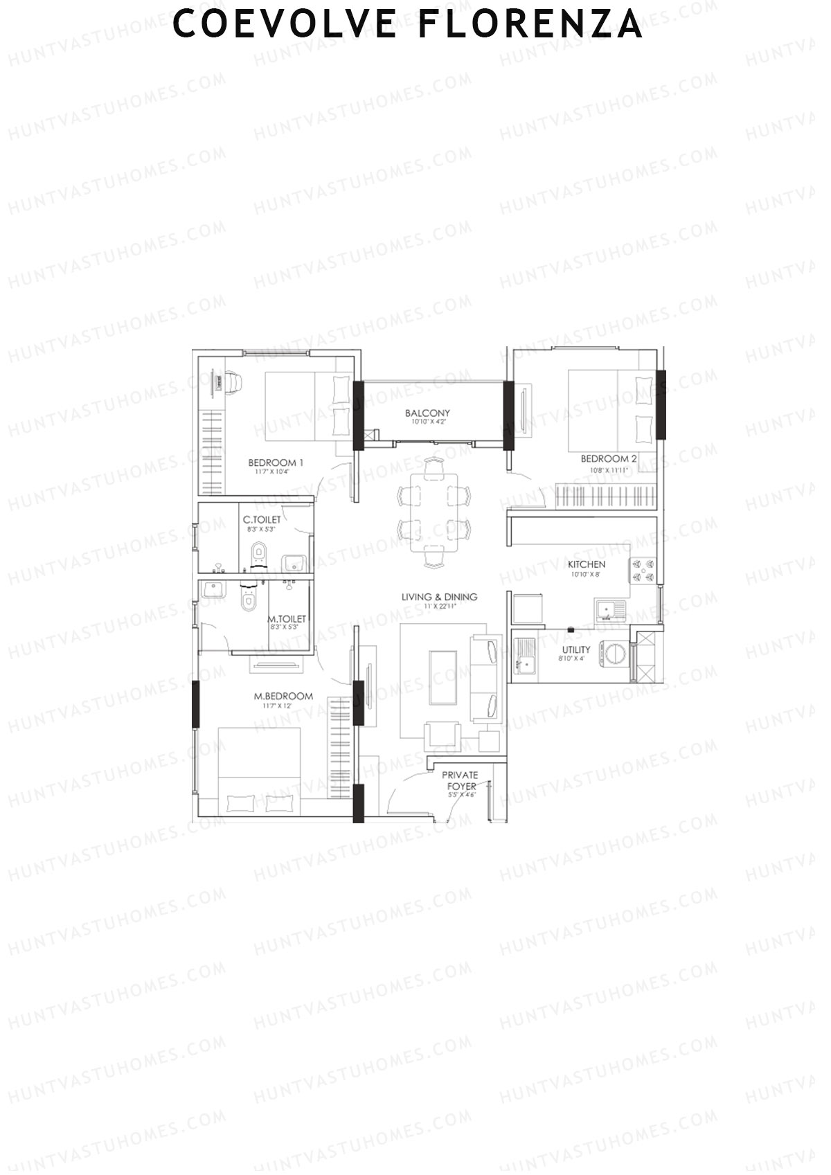 Coevolve Florenza Basil Unit 2 Floor Plan