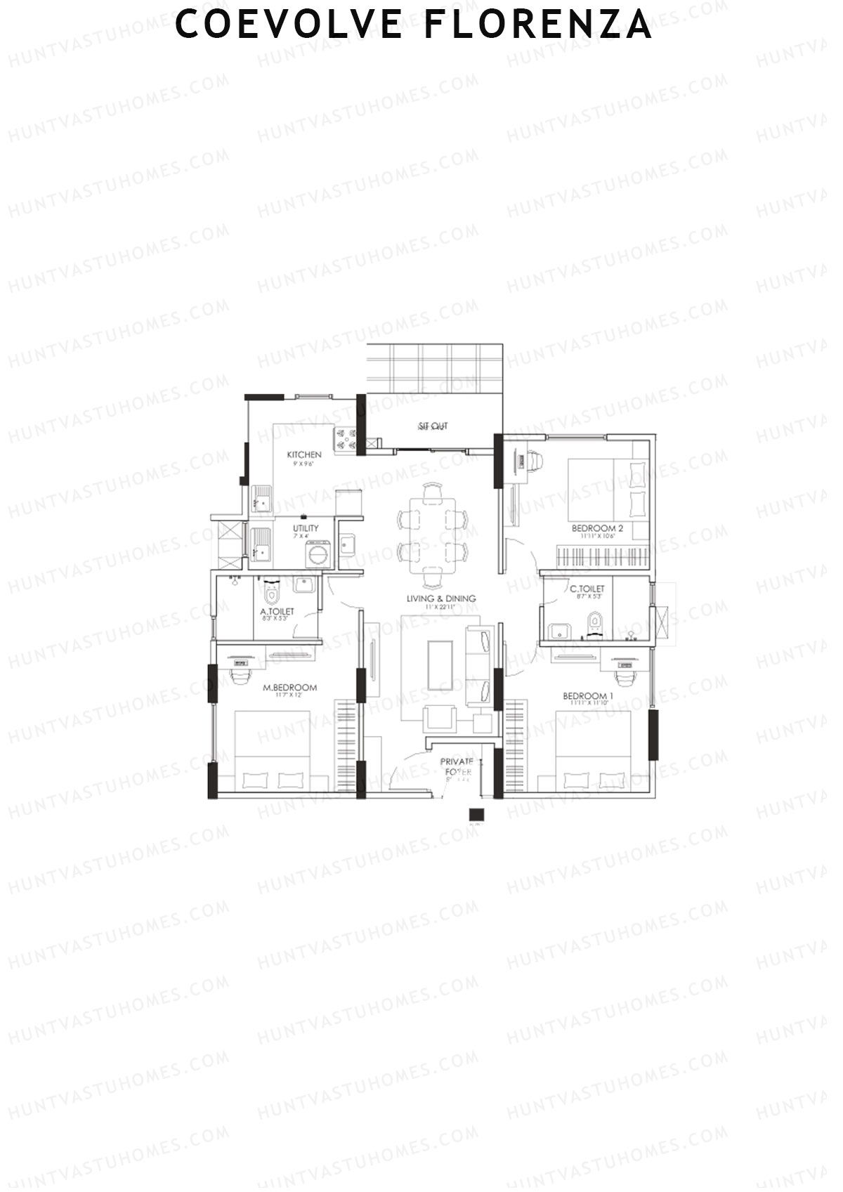 Coevolve Florenza Basil Unit 3 Floor Plan
