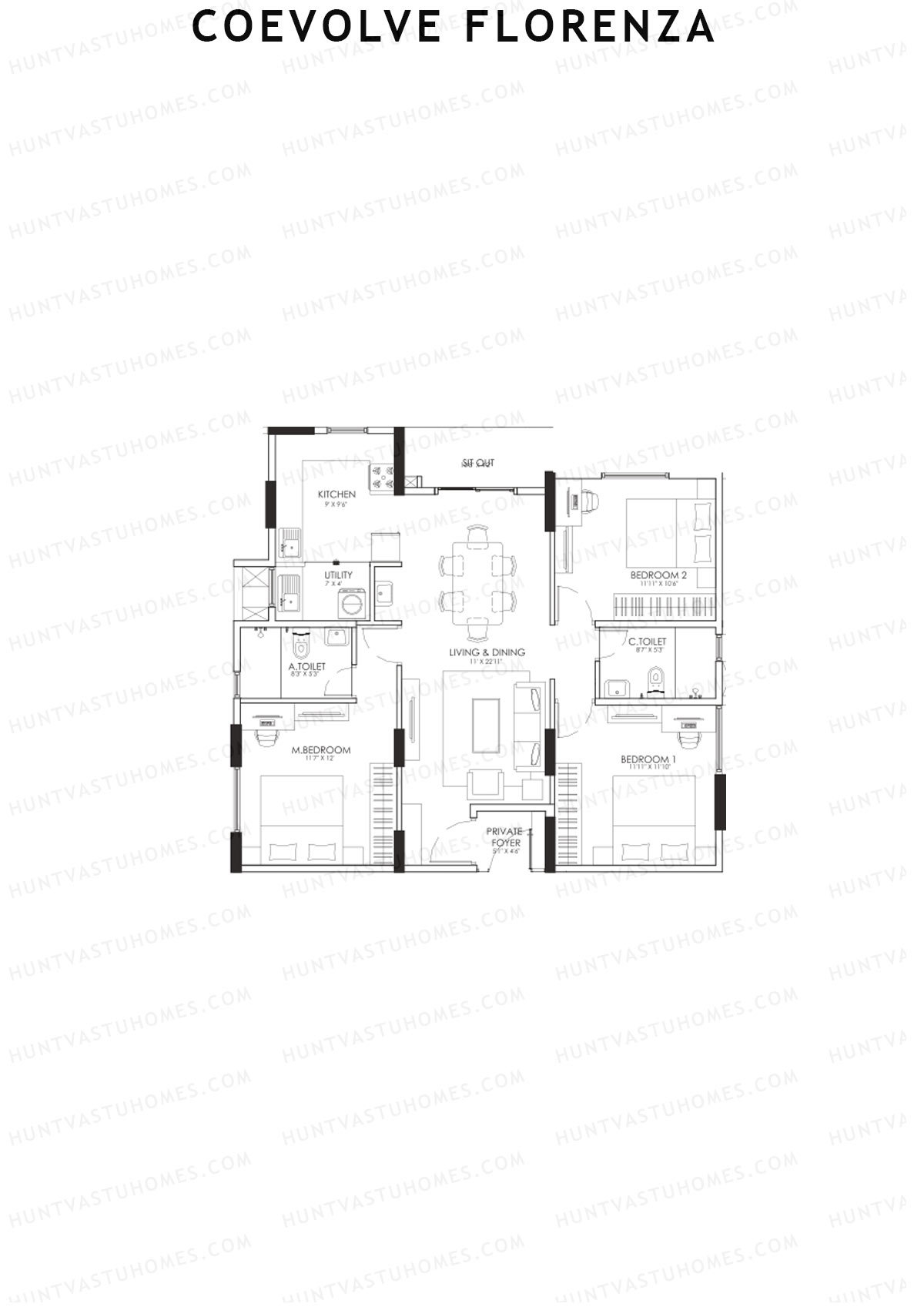 Coevolve Florenza Cassia Unit 2 Floor Plan