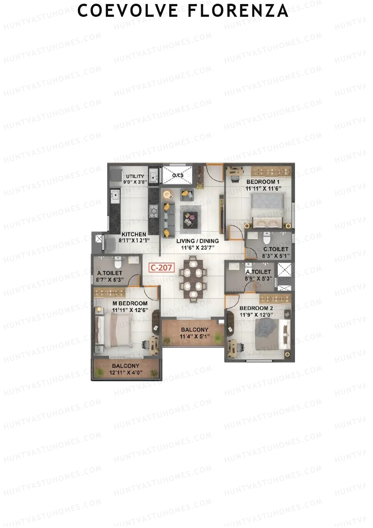 Coevolve Florenza Cassia Unit 7 Floor Plan