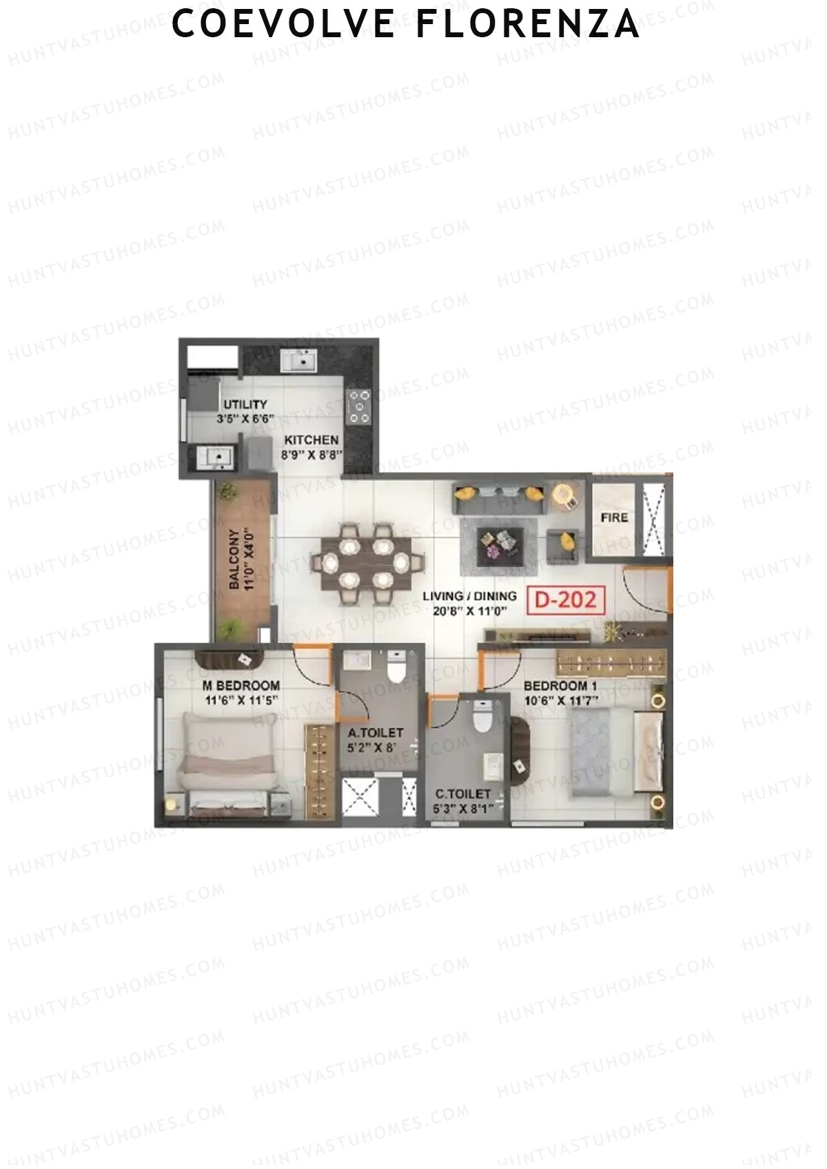 Coevolve Florenza Daisy Unit 2 Floor Plan