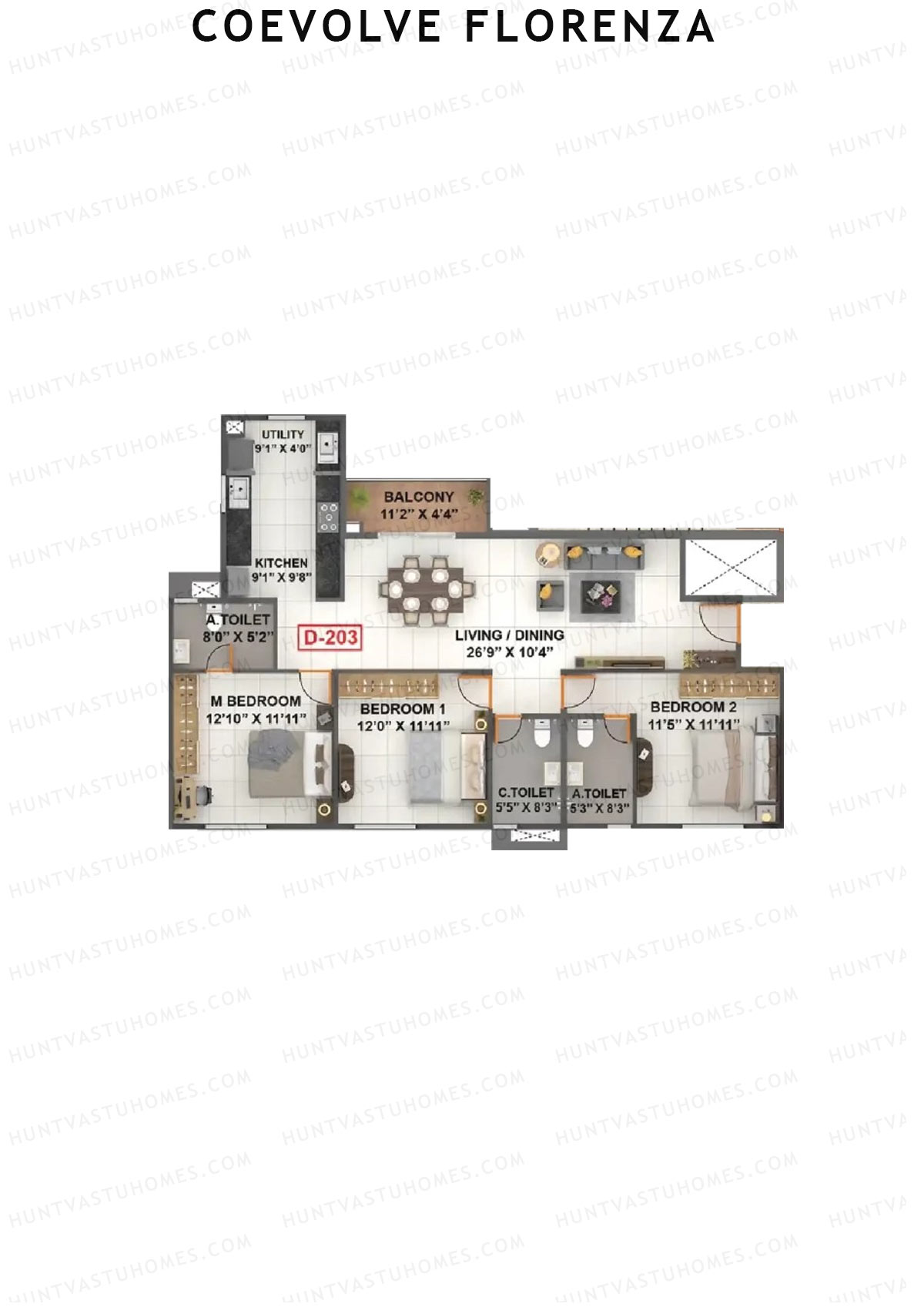 Coevolve Florenza Daisy Unit 3 Floor Plan
