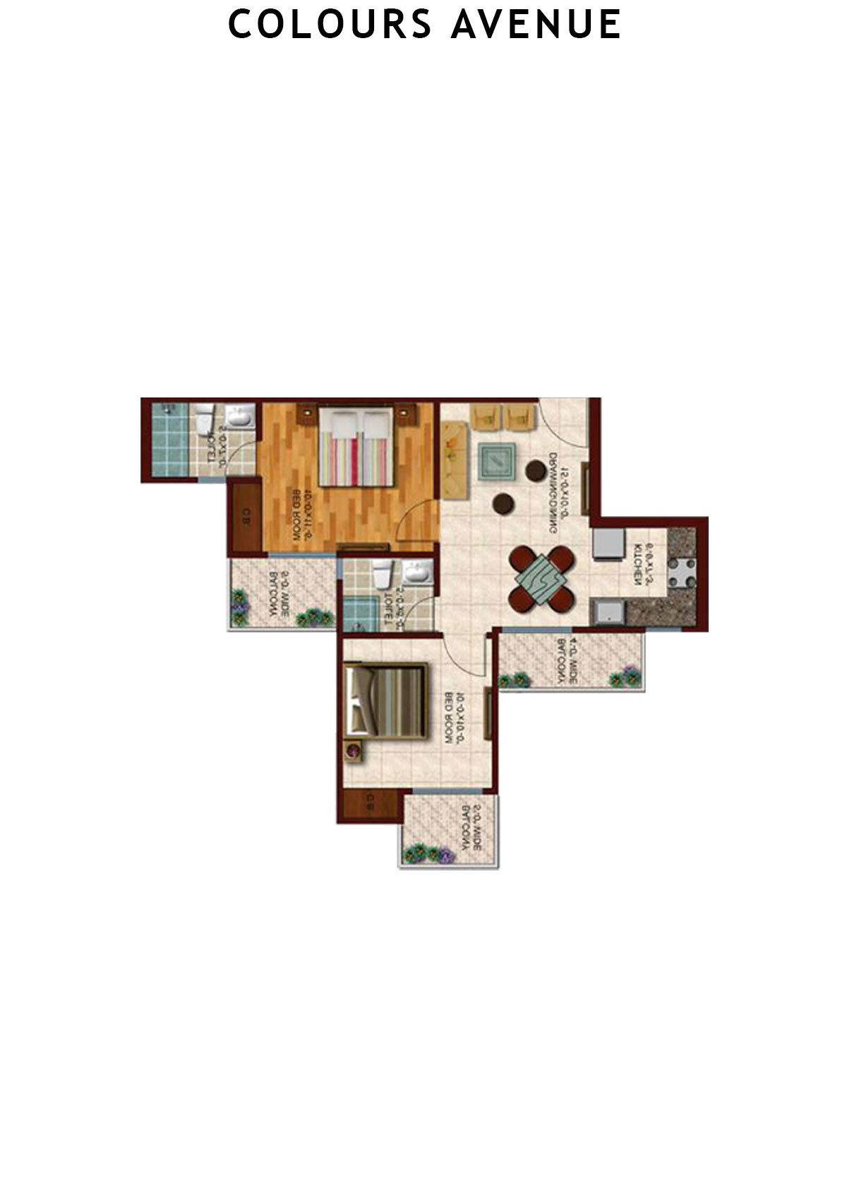 Colours Avenue Tower A Unit 1 Floor Plan