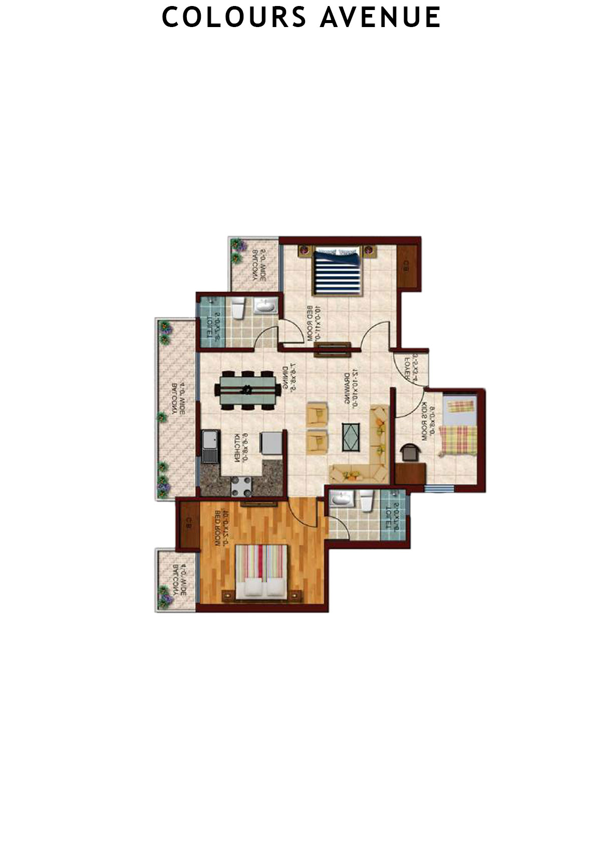 Colours Avenue Tower A Unit 2 Floor Plan