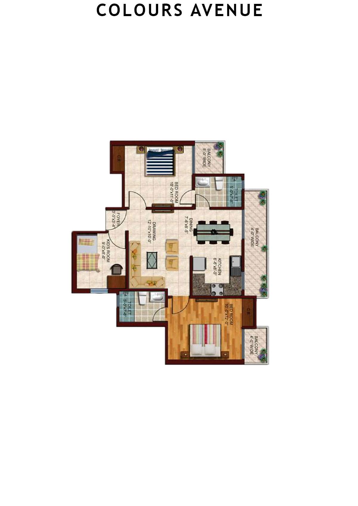 Colours Avenue Tower A Unit 5 Floor Plan