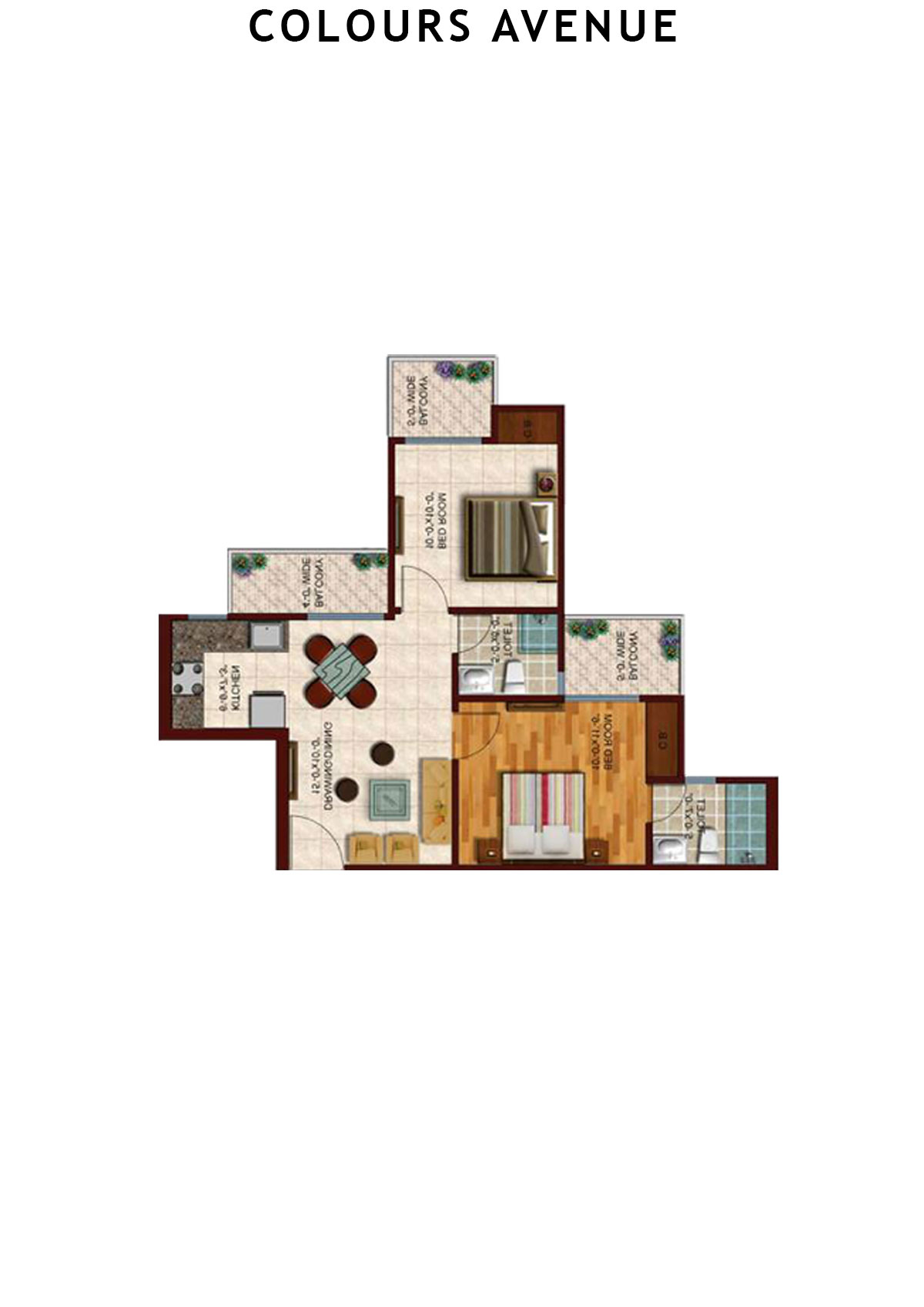 Colours Avenue Tower B Unit 1 Floor Plan