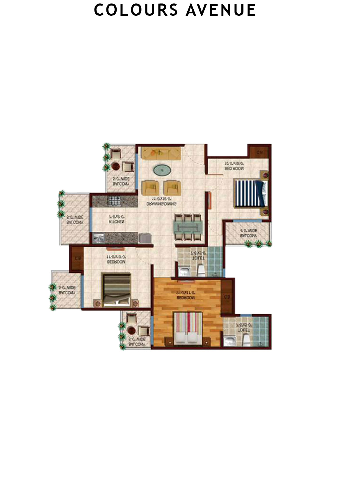 Colours Avenue Tower B Unit 4 Floor Plan