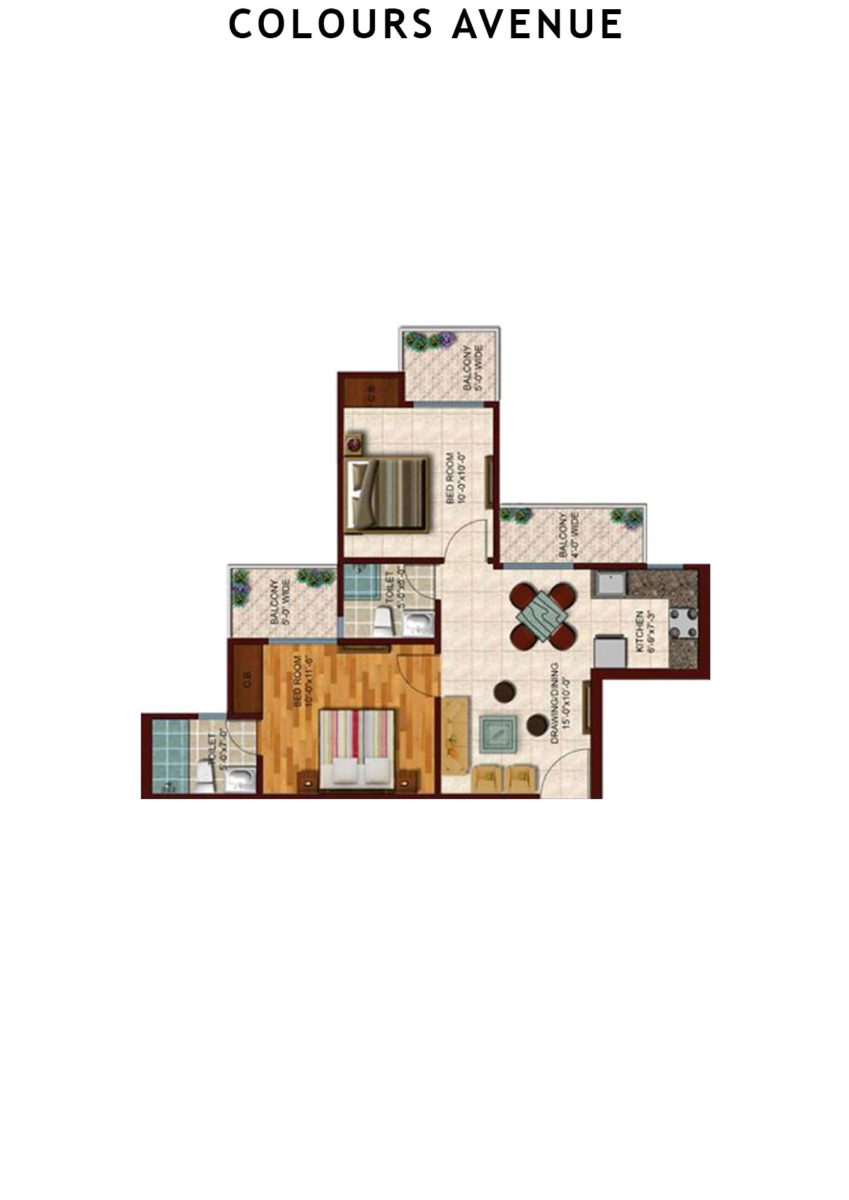 Colours Avenue Tower B Unit 6 Floor Plan