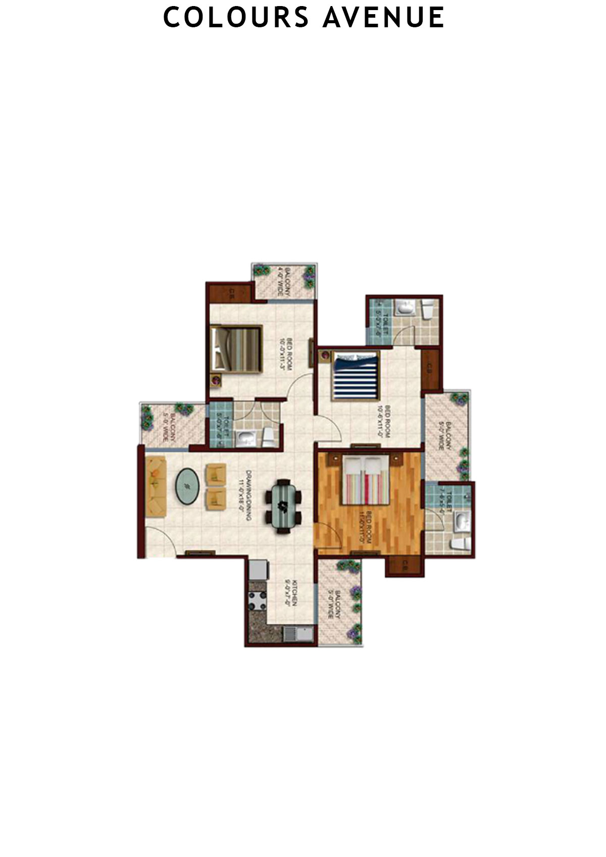 Colours Avenue Tower D Unit 2 Floor Plan