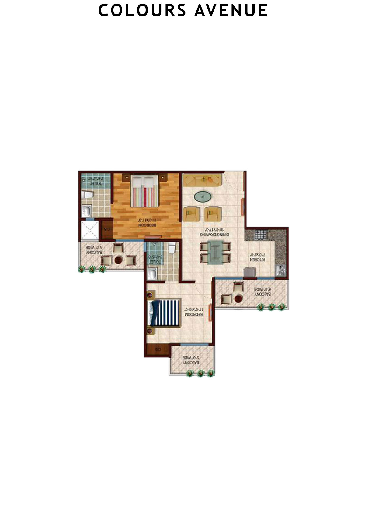 Colours Avenue Tower E Unit 1 Floor Plan