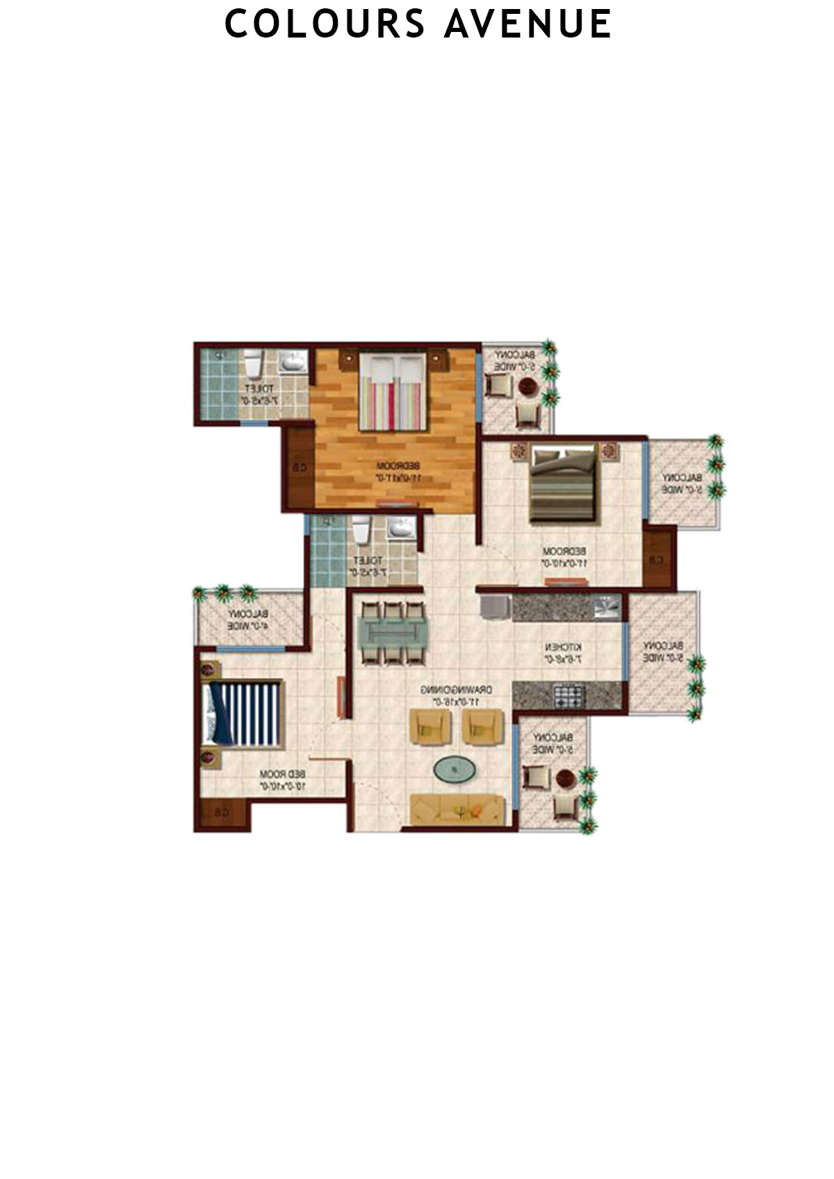 Colours Avenue Tower E Unit 4 Floor Plan