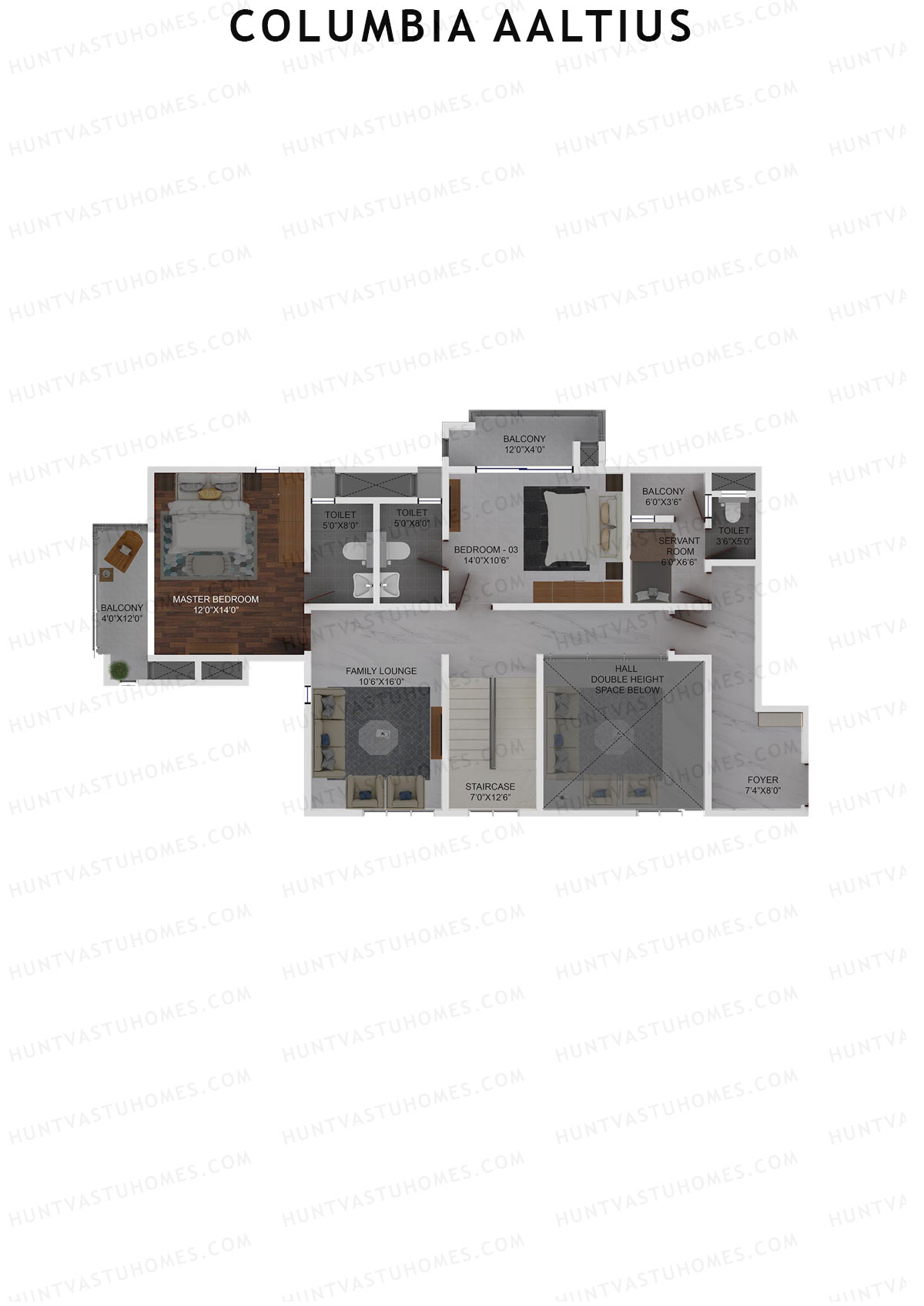 Columbia Aaltius Tower 1 Unit 1 (Duplex ) Floor Plan