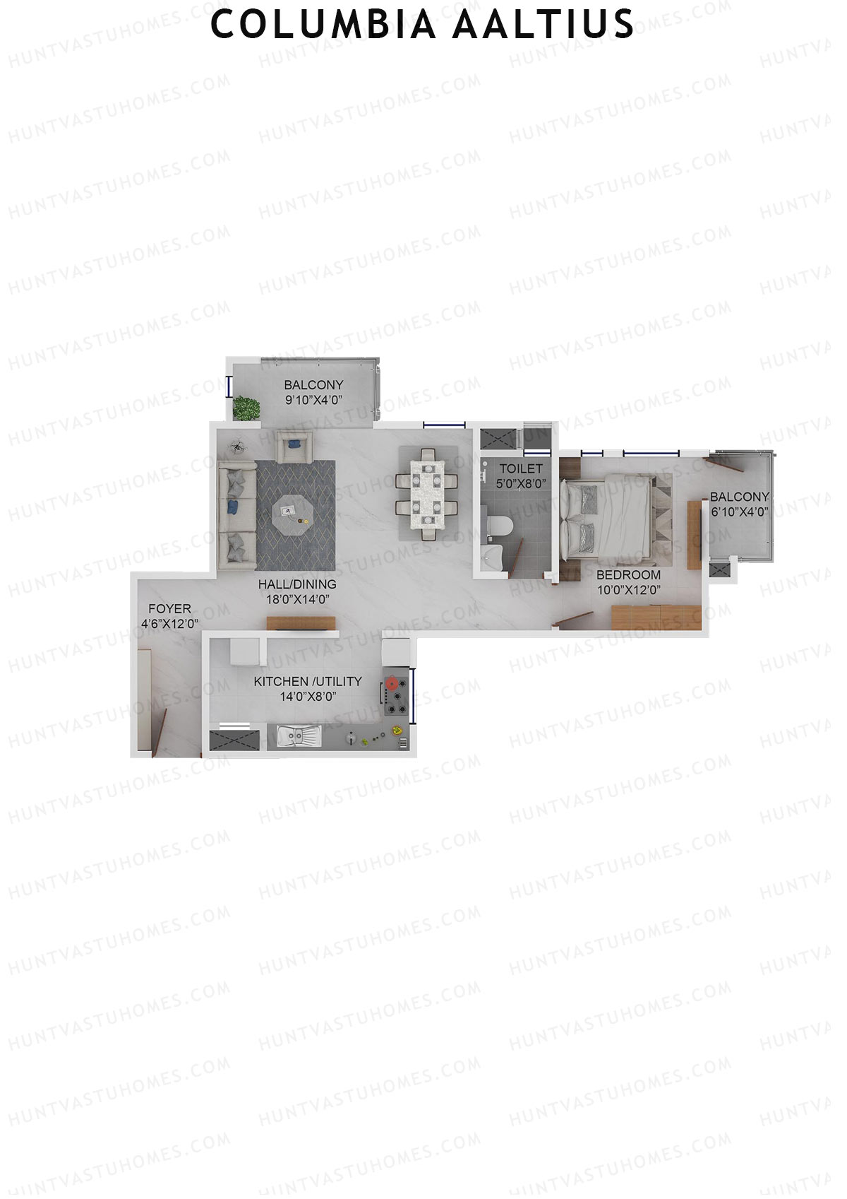Columbia Aaltius Tower 1 Unit 2 Floor Plan