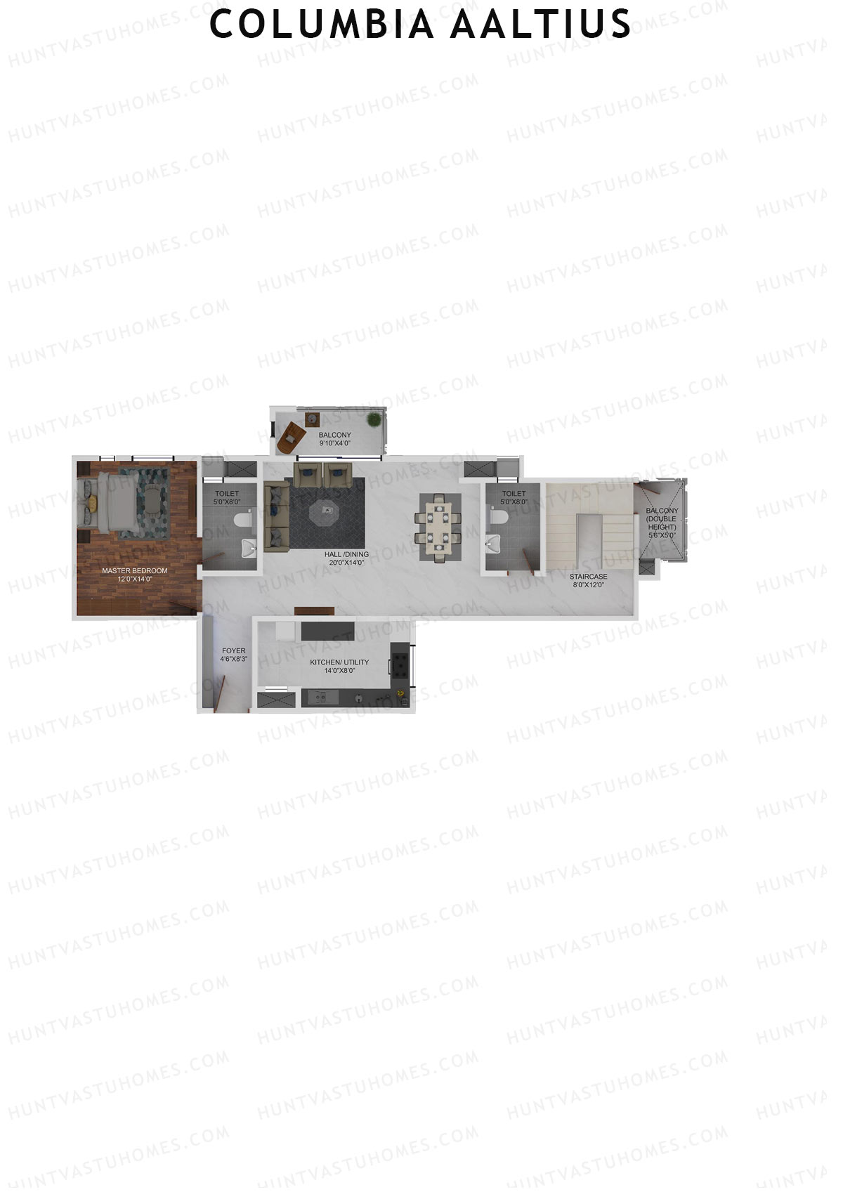 Columbia Aaltius Tower 1 Unit 2 (Duplex ) Floor Plan