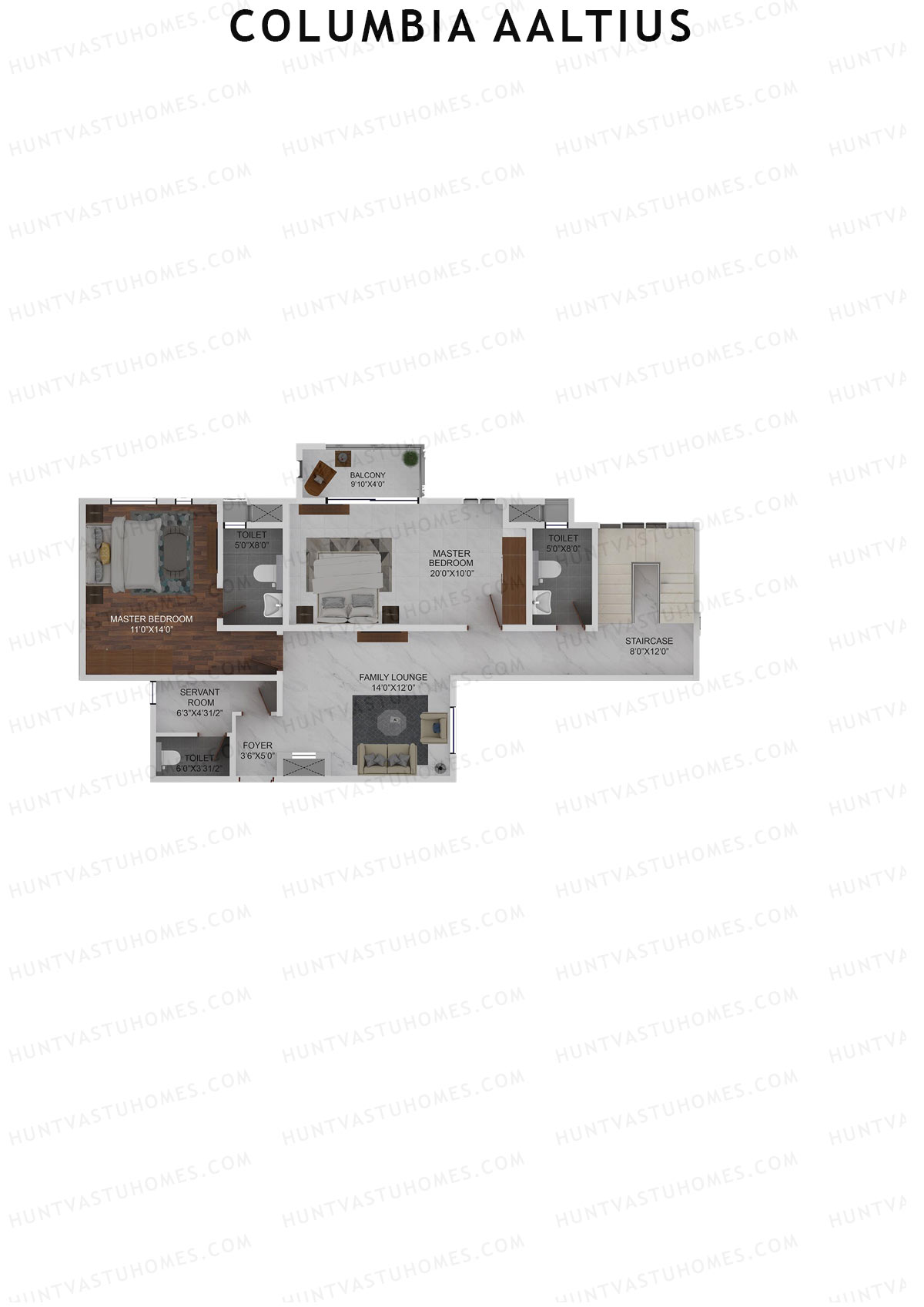 Columbia Aaltius Tower 1 Unit 2 (Duplex ) Floor Plan
