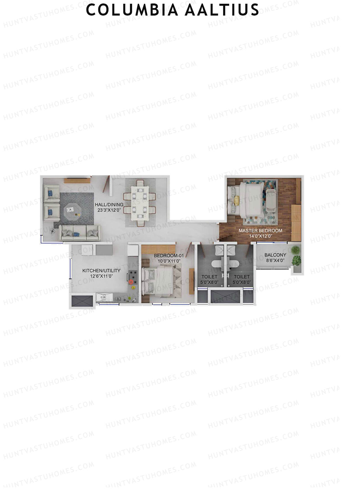 Columbia Aaltius Tower 1 Unit 4 Floor Plan