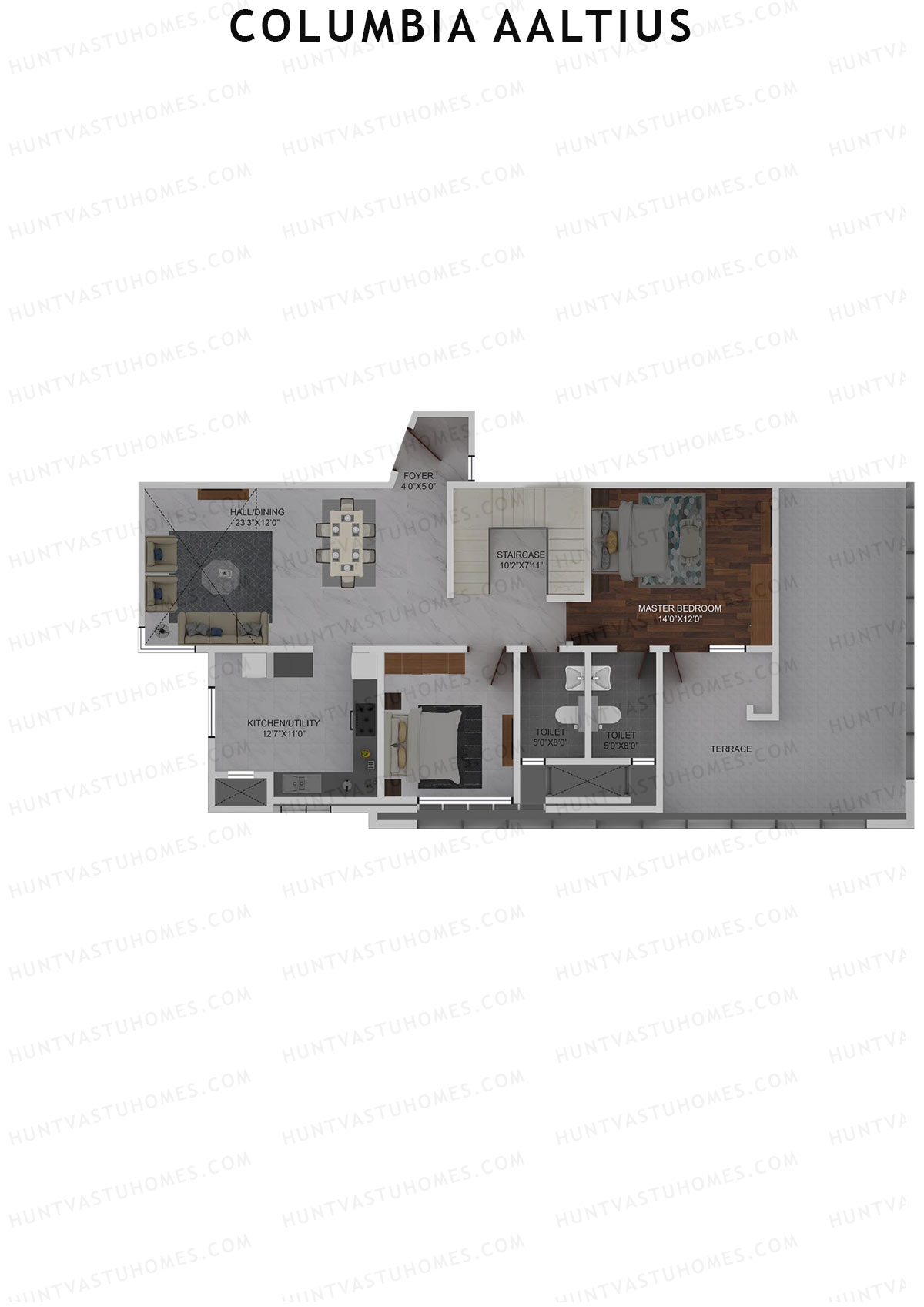 Columbia Aaltius Tower 1 Unit 4 (Duplex ) Floor Plan
