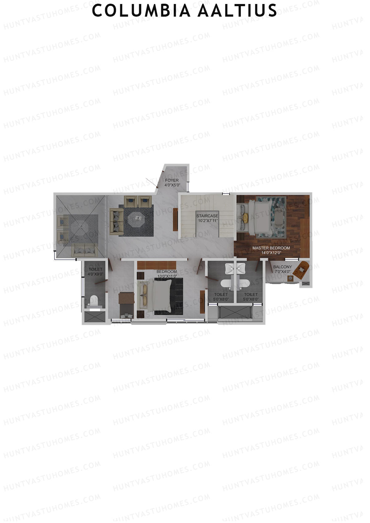 Columbia Aaltius Tower 1 Unit 4 (Duplex ) Floor Plan