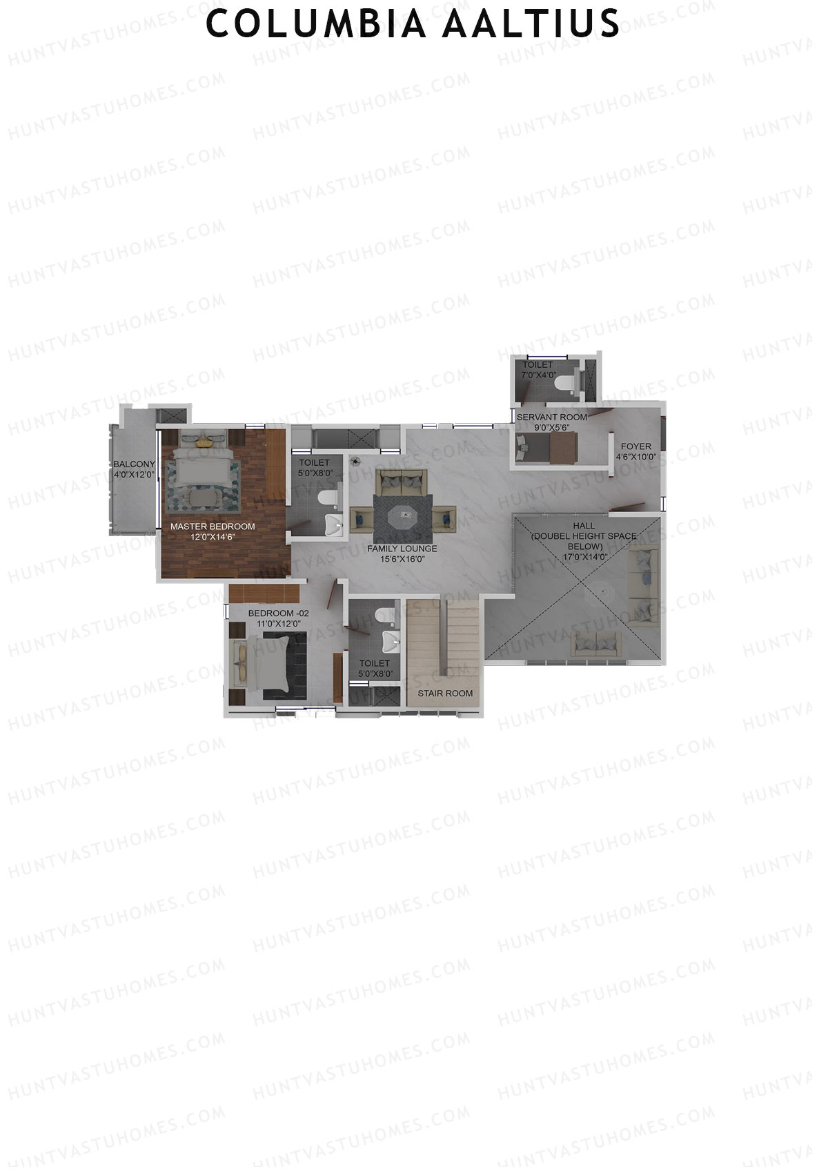 Columbia Aaltius Tower 1 Unit 5 (Duplex ) Floor Plan