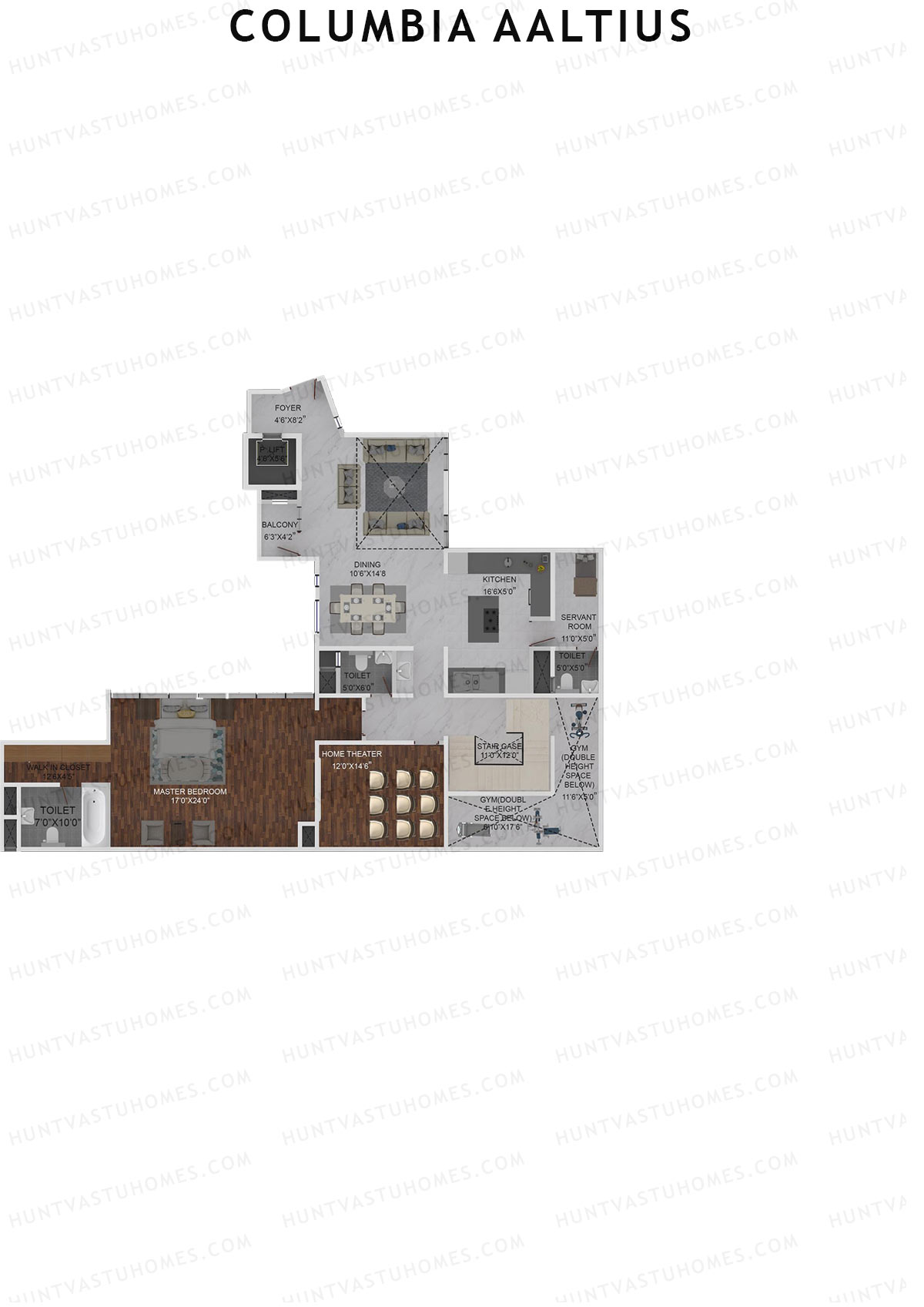 Columbia Aaltius Tower 1 Unit 5 (Duplex ) Floor Plan