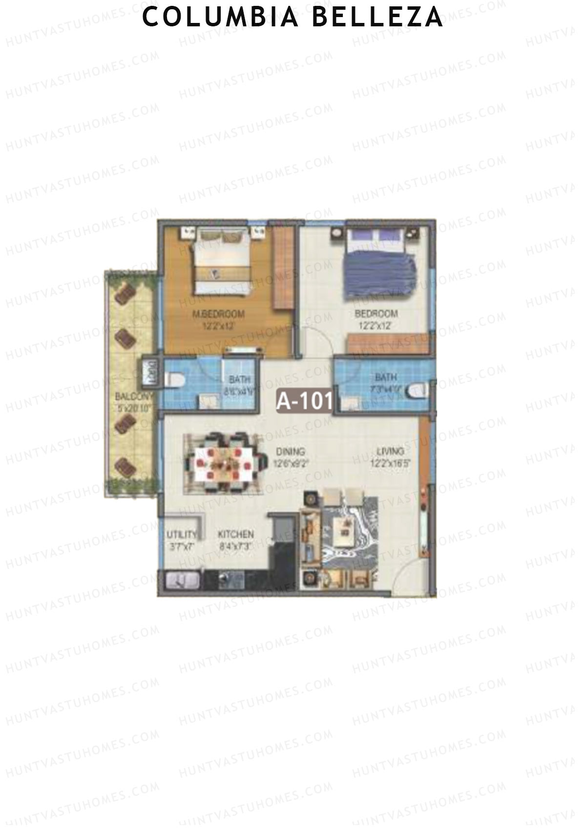 Columbia Belleza Block A Unit 1 Floor Plan