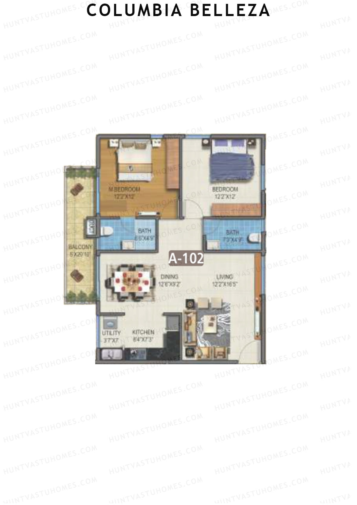 Columbia Belleza Block A Unit 2 Floor Plan
