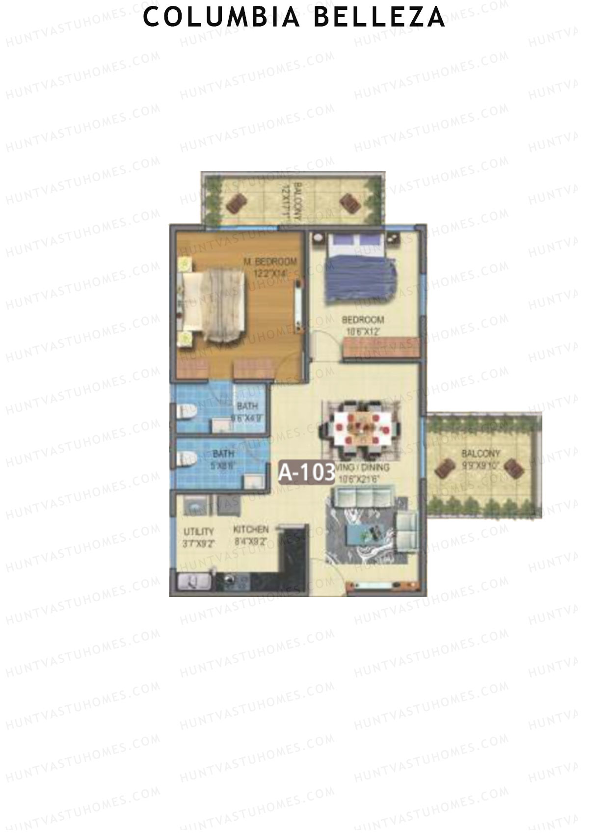 Columbia Belleza Block A Unit 3 Floor Plan