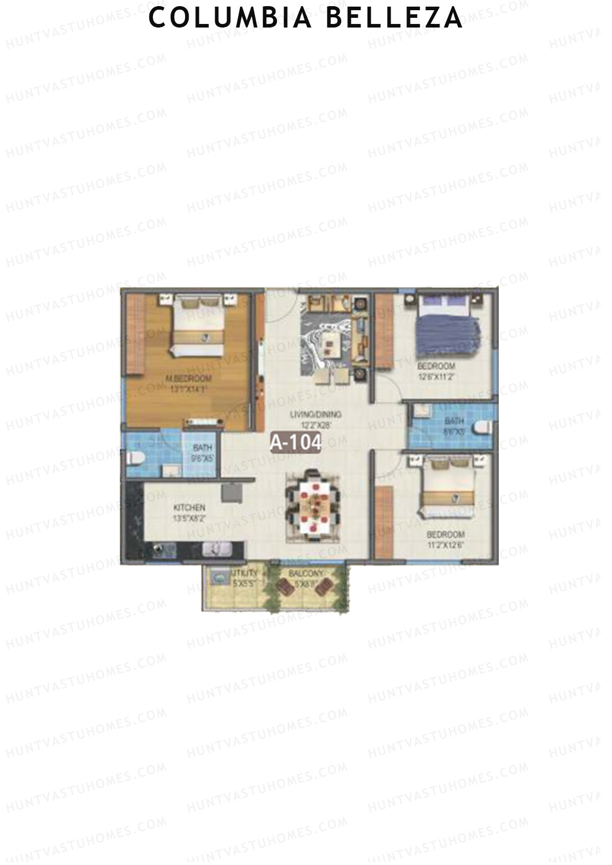 Columbia Belleza Block A Unit 4 Floor Plan