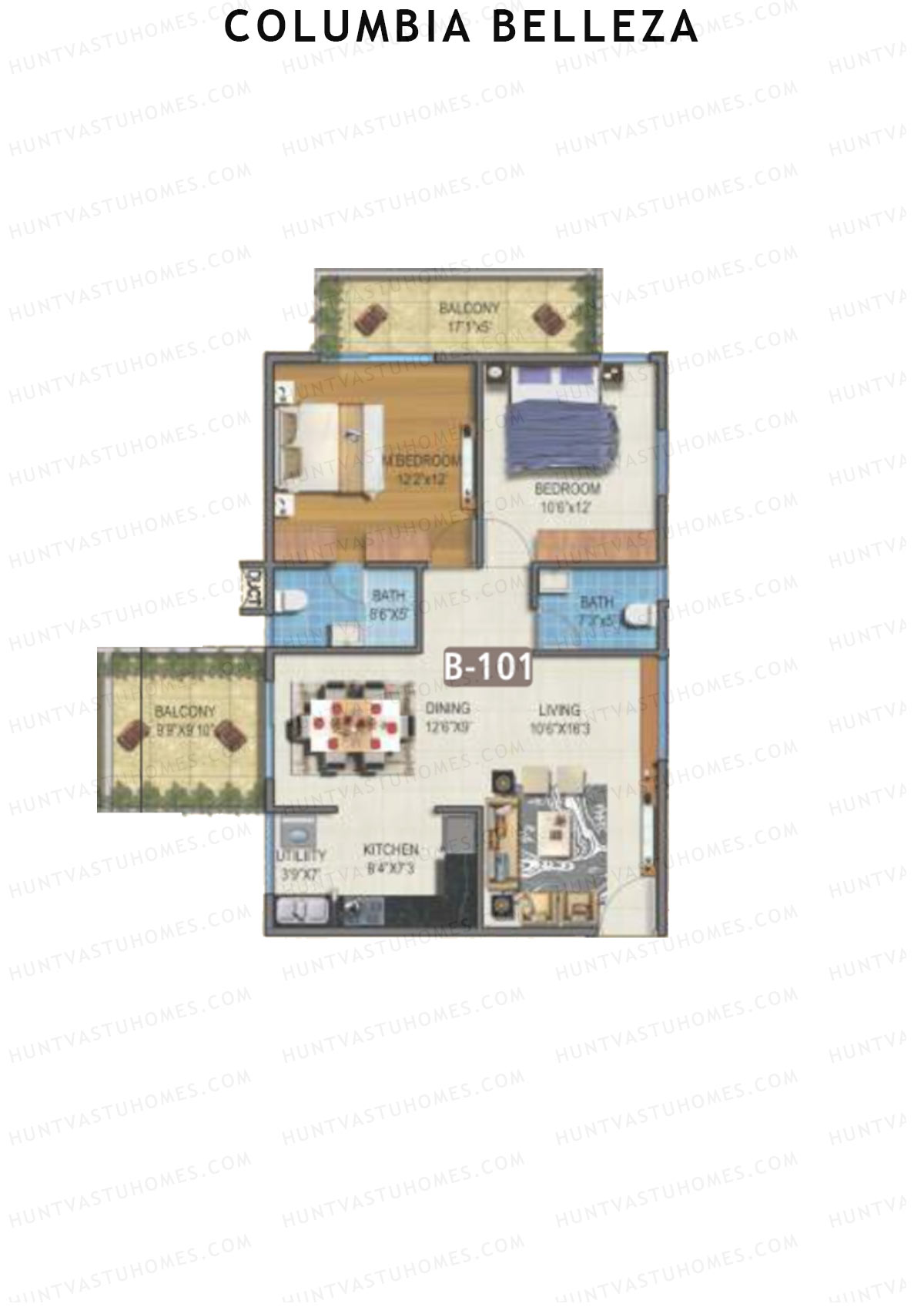 Columbia Belleza Block B Unit 1 Floor Plan