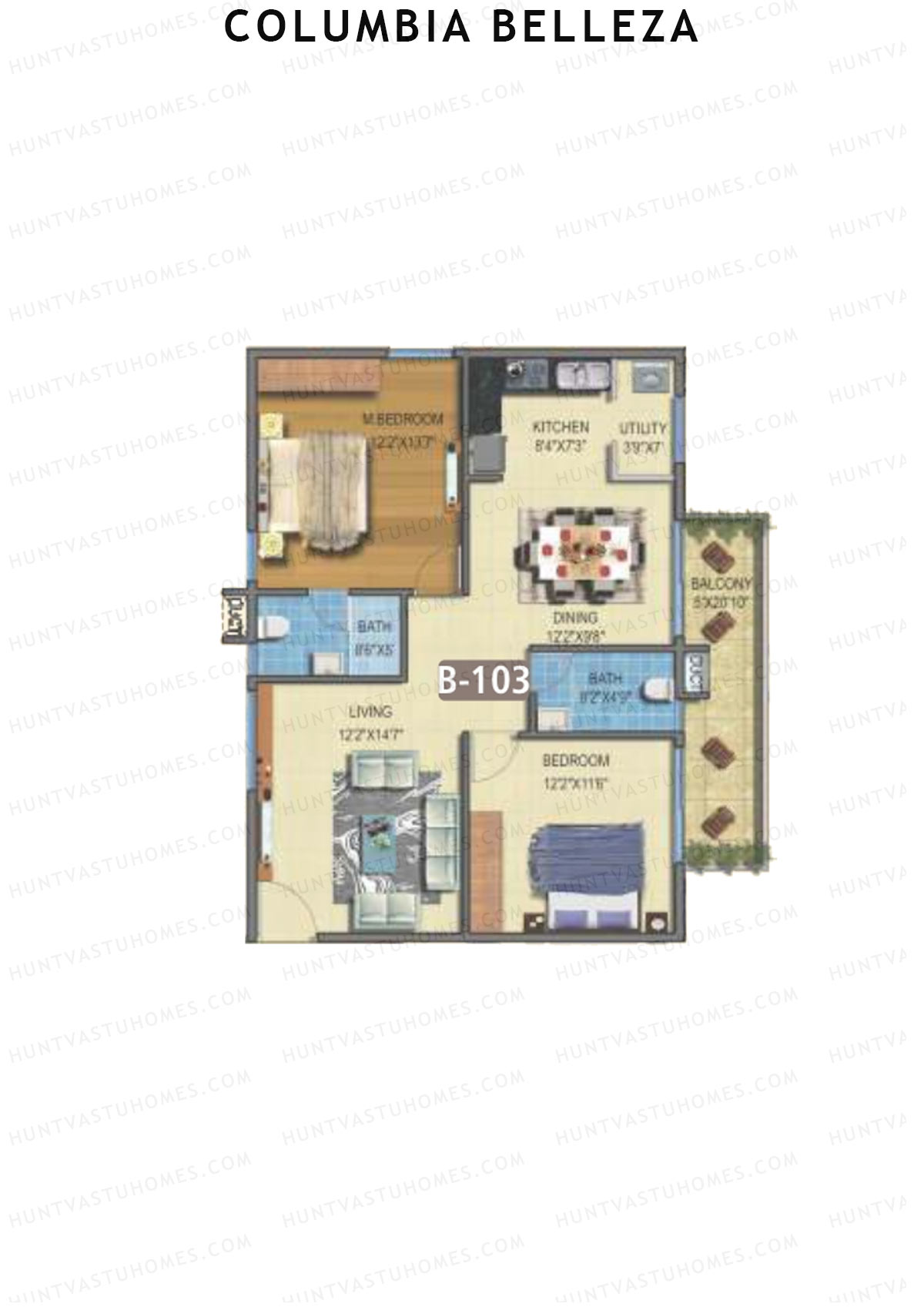 Columbia Belleza Block B Unit 3 Floor Plan