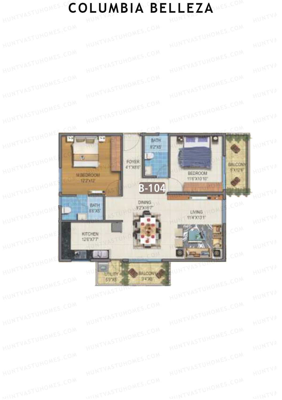 Columbia Belleza Block B Unit 4 Floor Plan