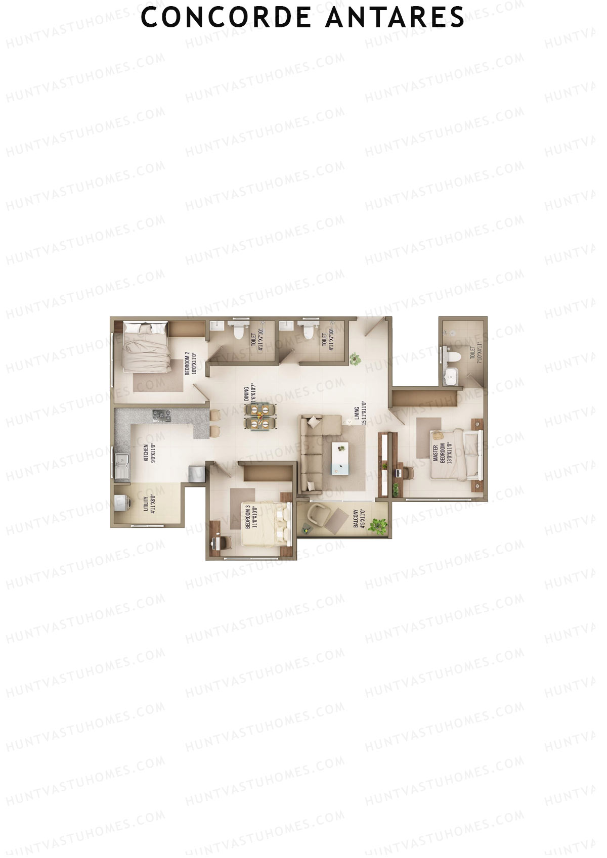 Concorde Antares Aurora Unit 2  Floor Plan