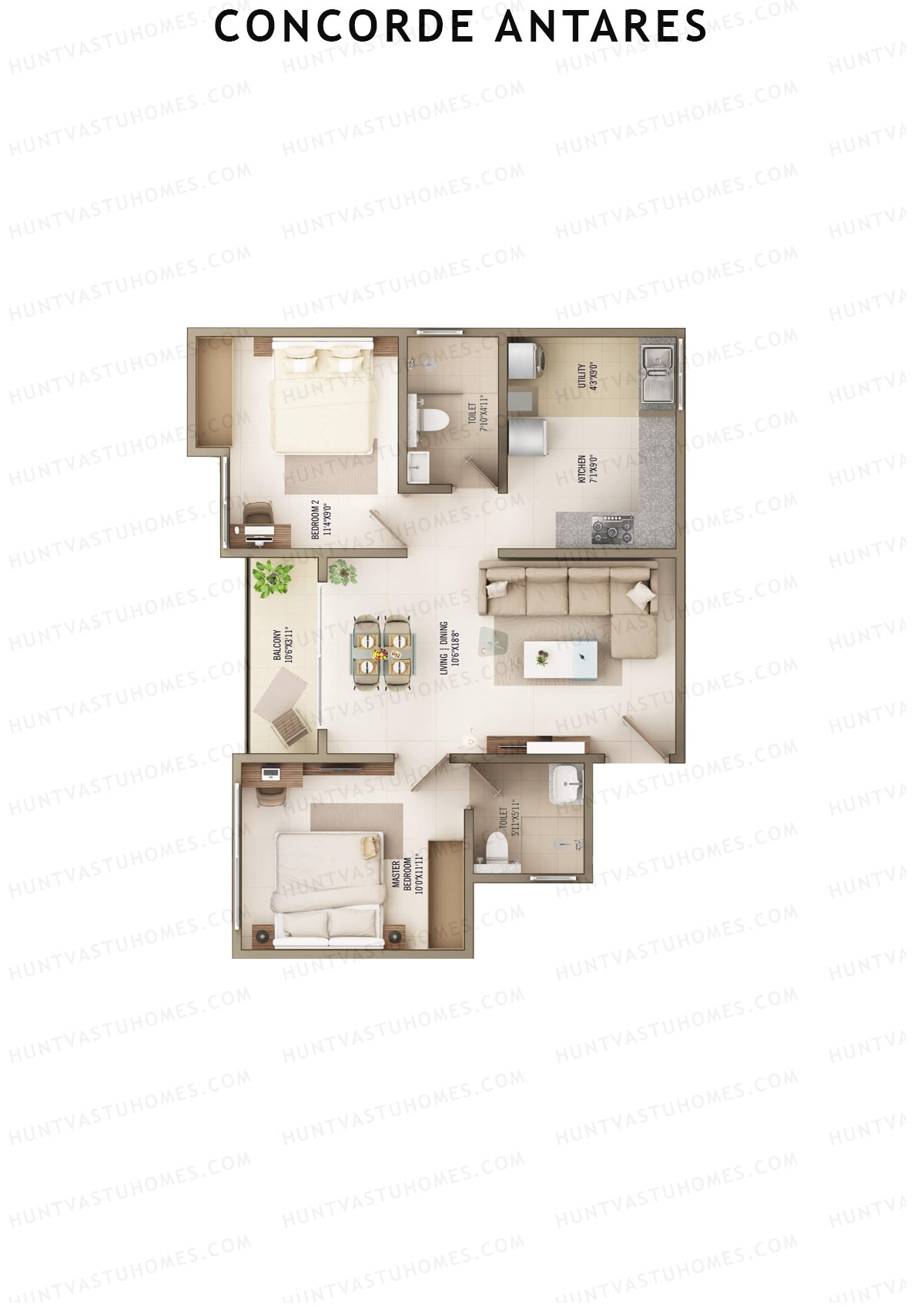 Concorde Antares Aurora Unit 4  Floor Plan