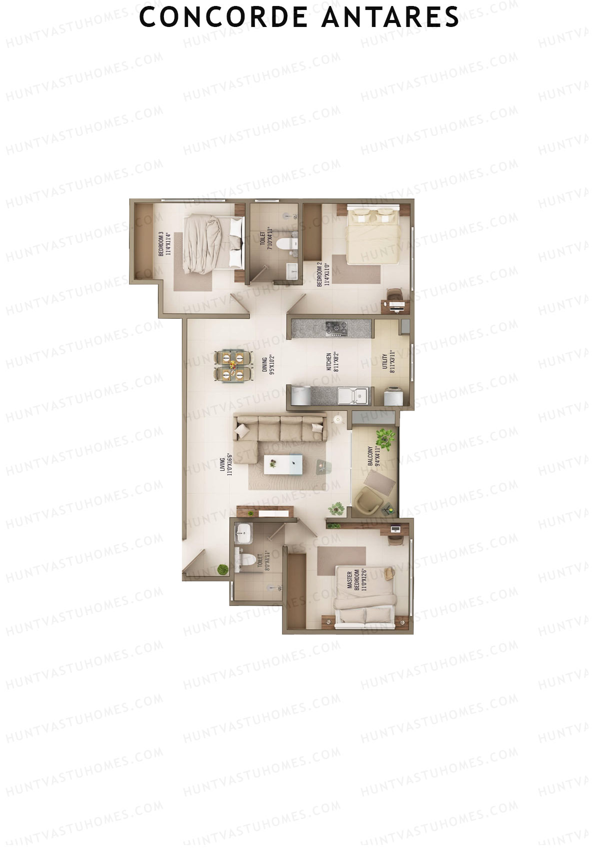 Concorde Antares Aurora Unit 6  Floor Plan