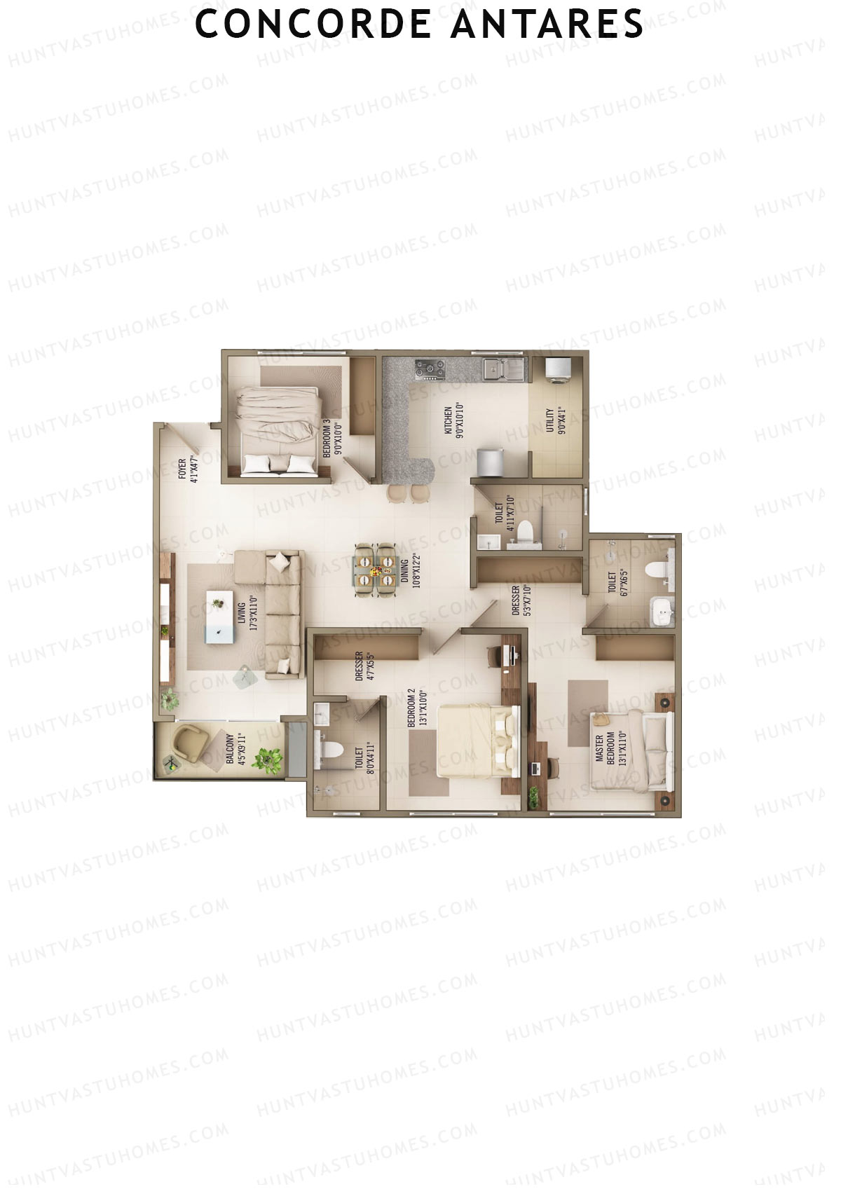Concorde Antares Lumina Unit 1  Floor Plan