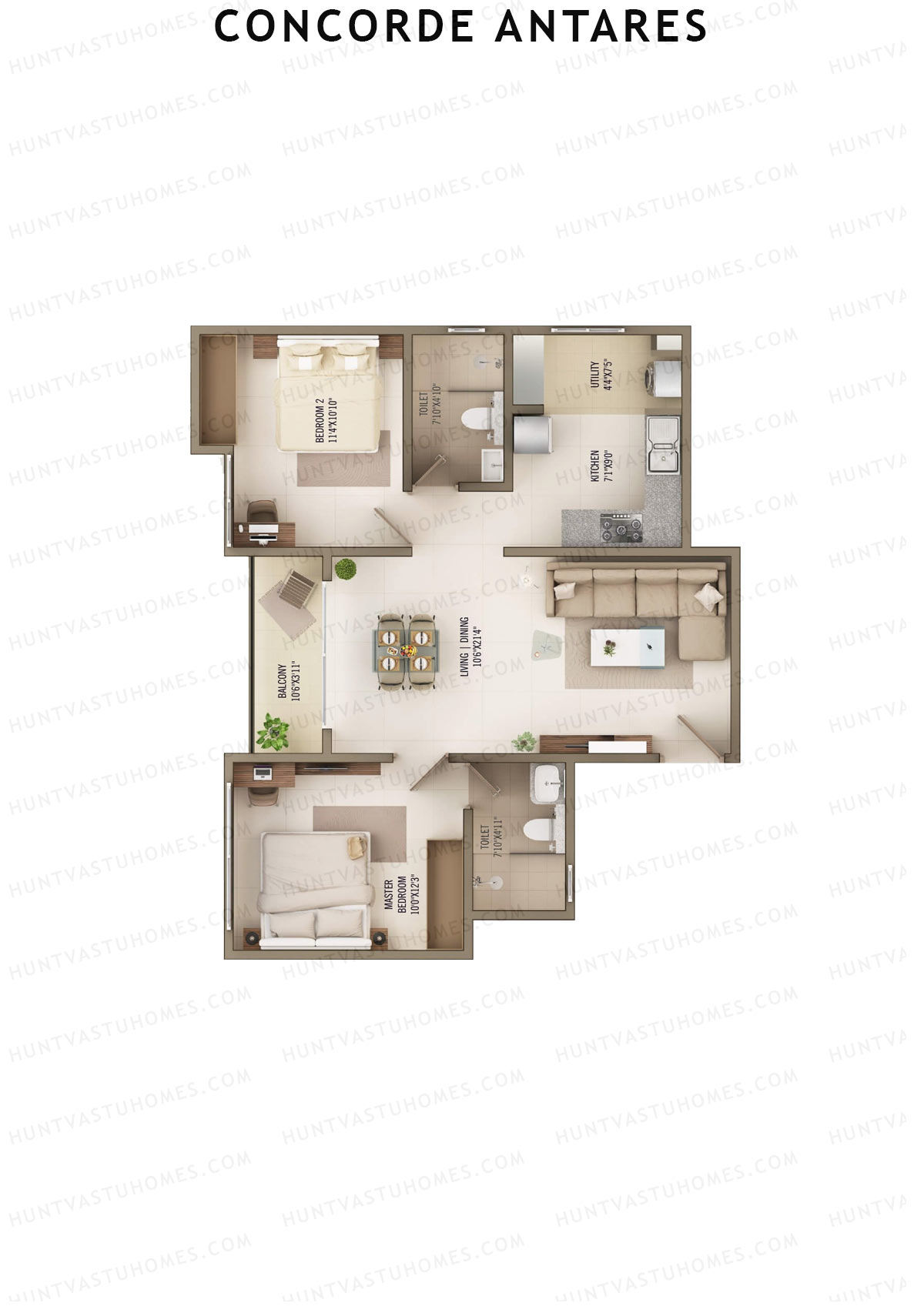Concorde Antares Tower Nova Unit 4  Floor Plan