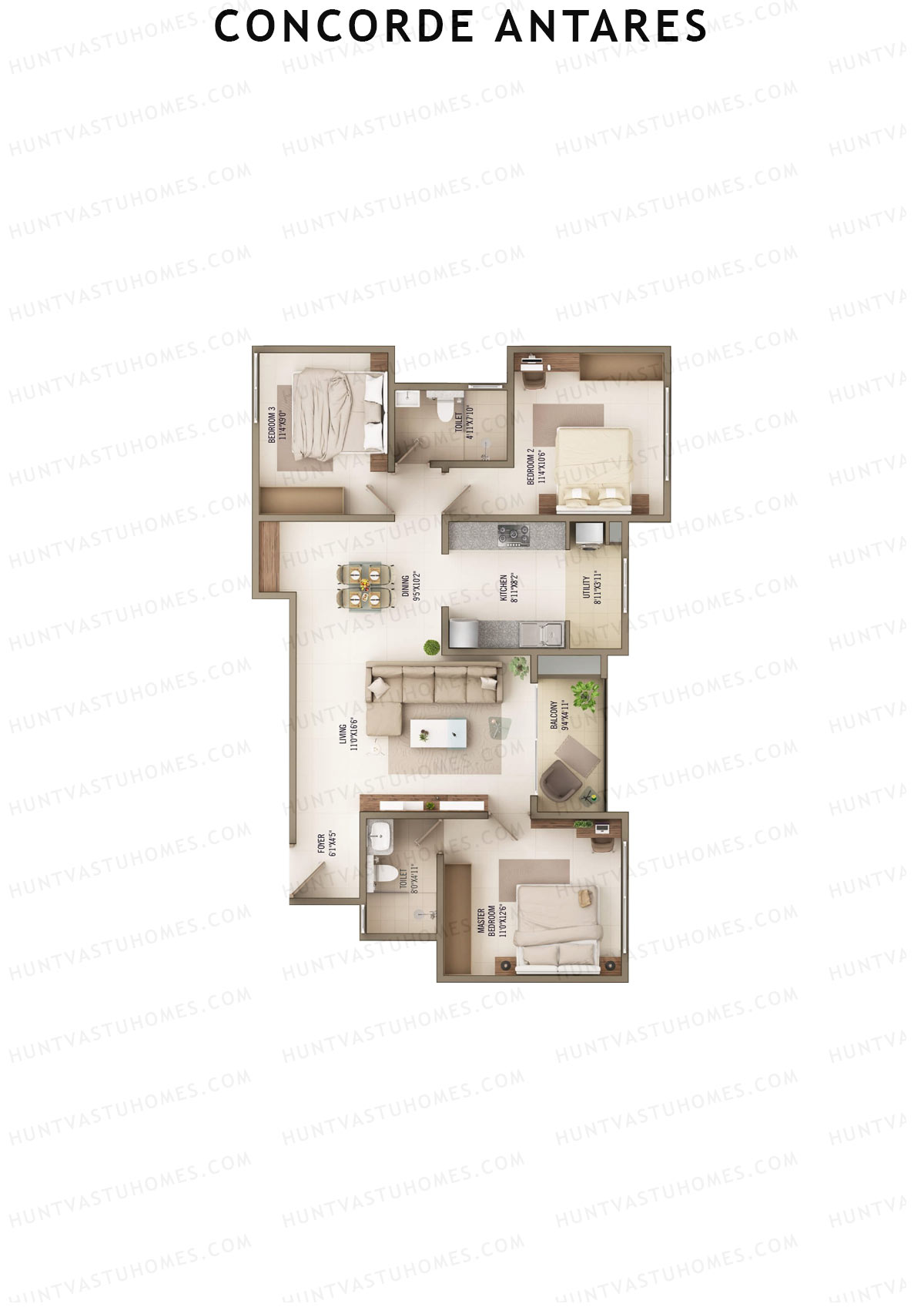 Concorde Antares Tower Nova Unit 5  Floor Plan