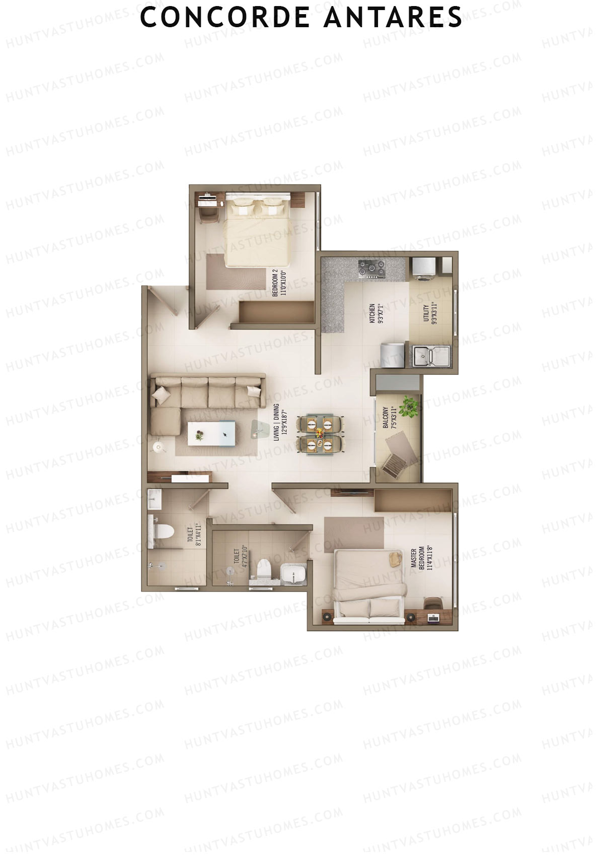 Concorde Antares Solstice Unit 1  Floor Plan