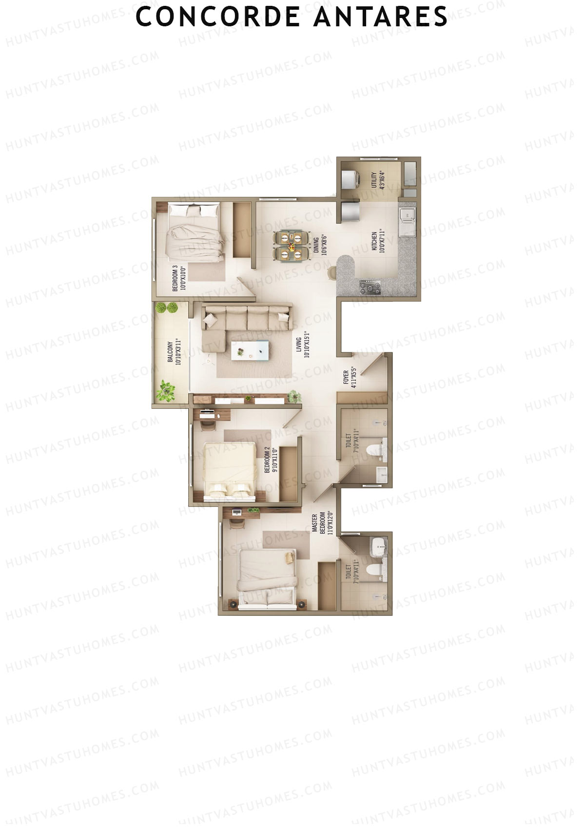 Concorde Antares Solstice Unit 3  Floor Plan