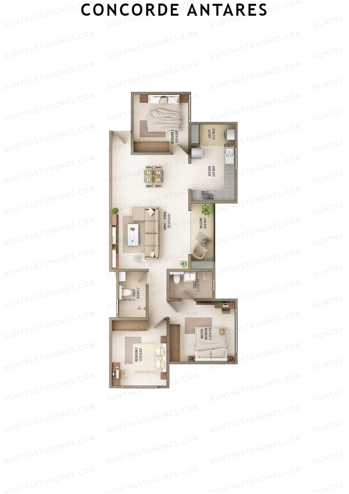 Concorde Antares Solstice Unit 9  Floor Plan
