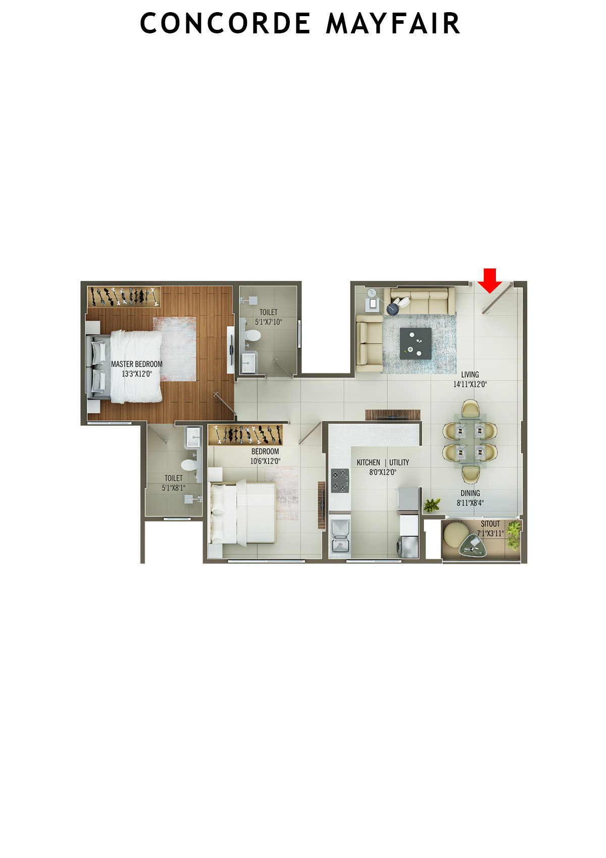 Concorde Mayfair Tower A Unit 1 Floor Plan