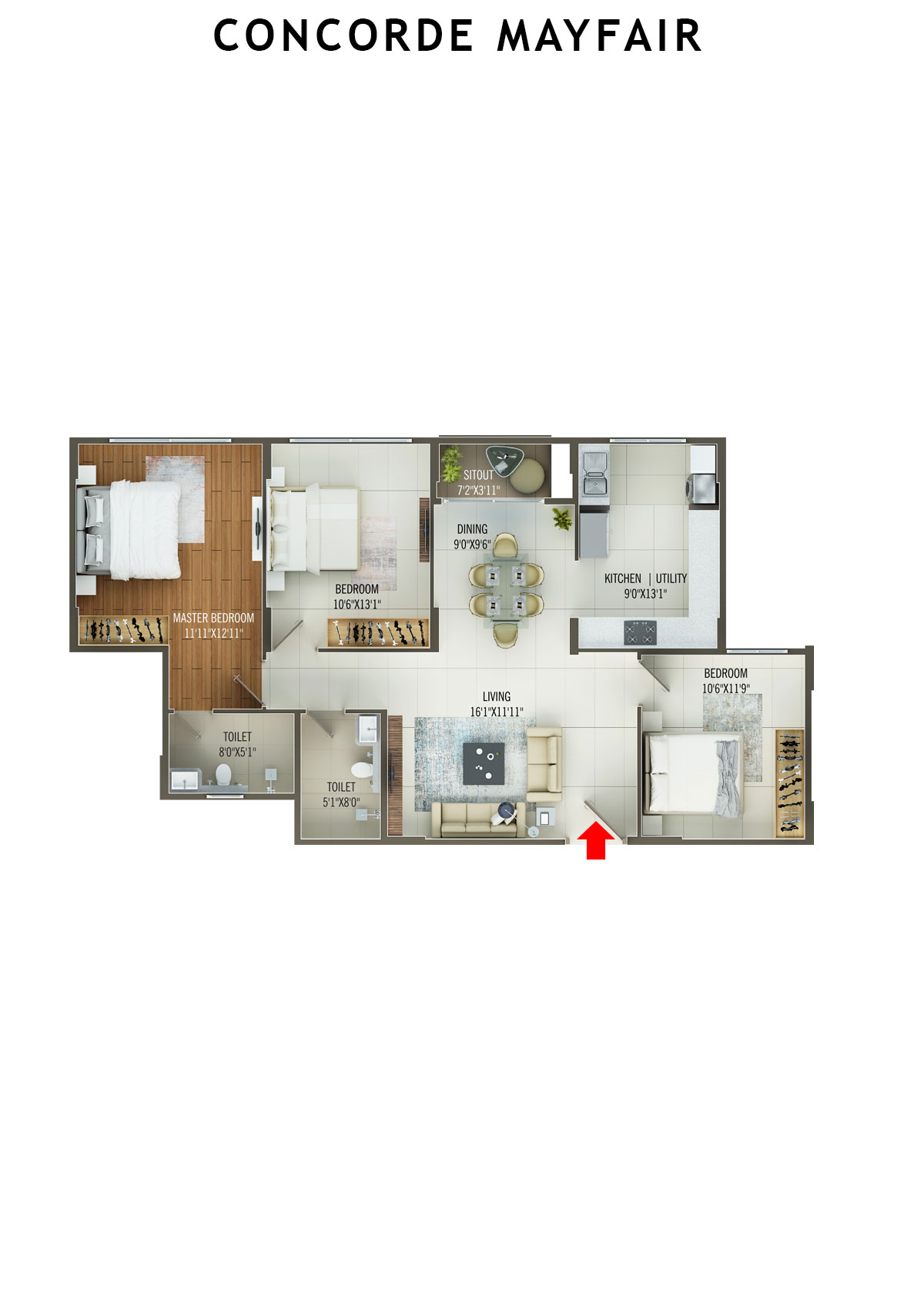 Concorde Mayfair Tower B Unit 2 Floor Plan