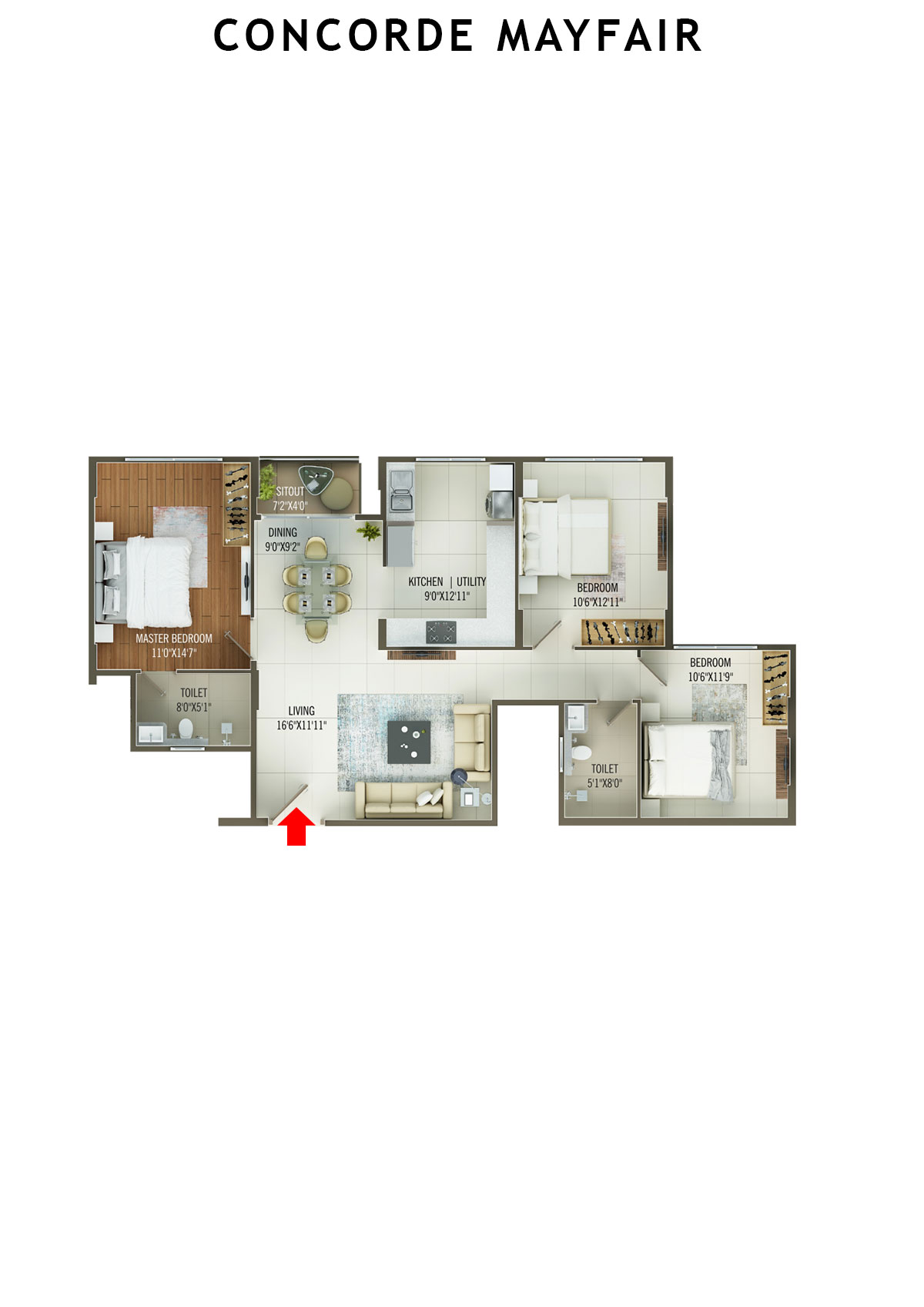 Concorde Mayfair Tower B Unit 3 Floor Plan