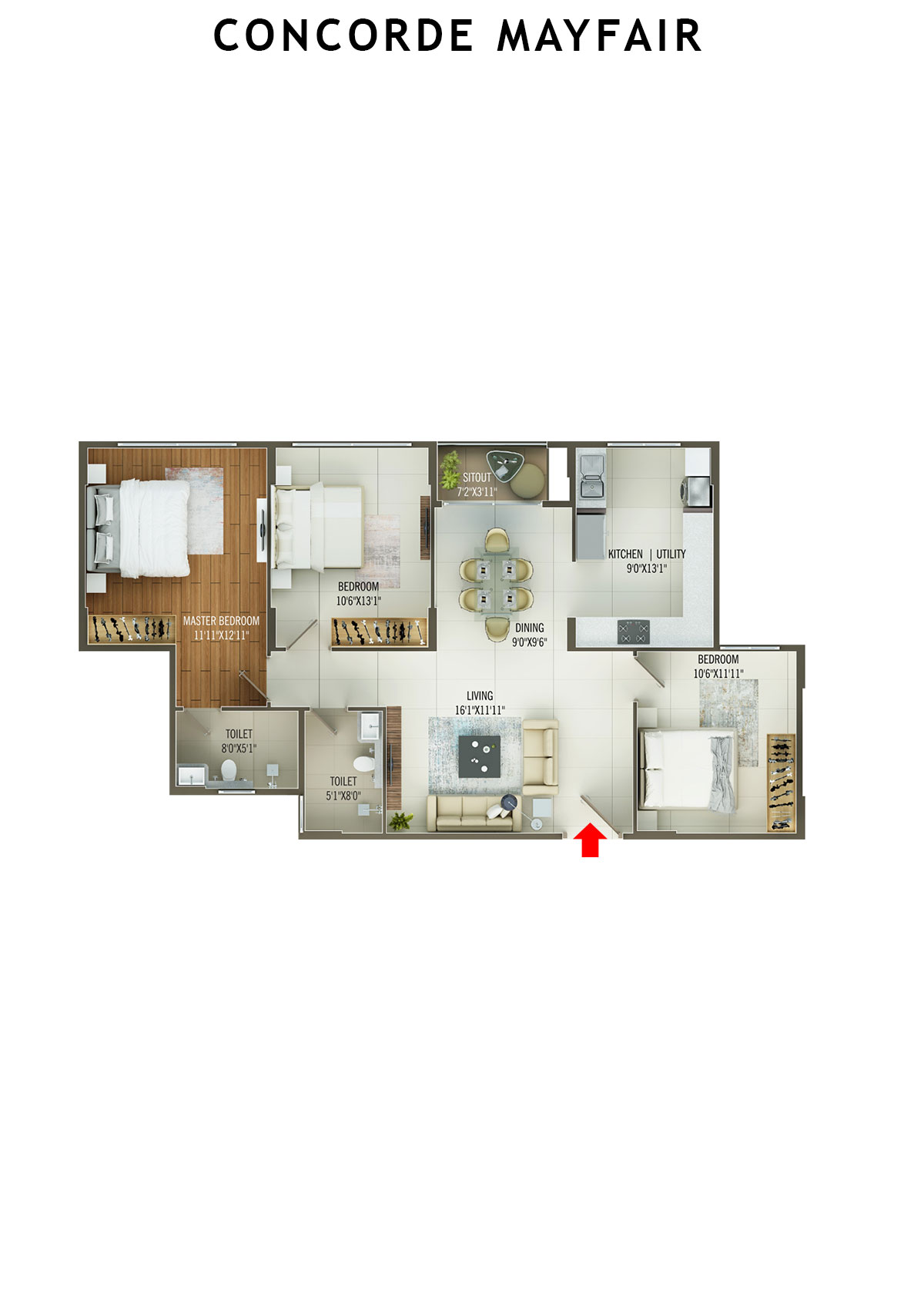 Concorde Mayfair Tower C Unit 2 Floor Plan